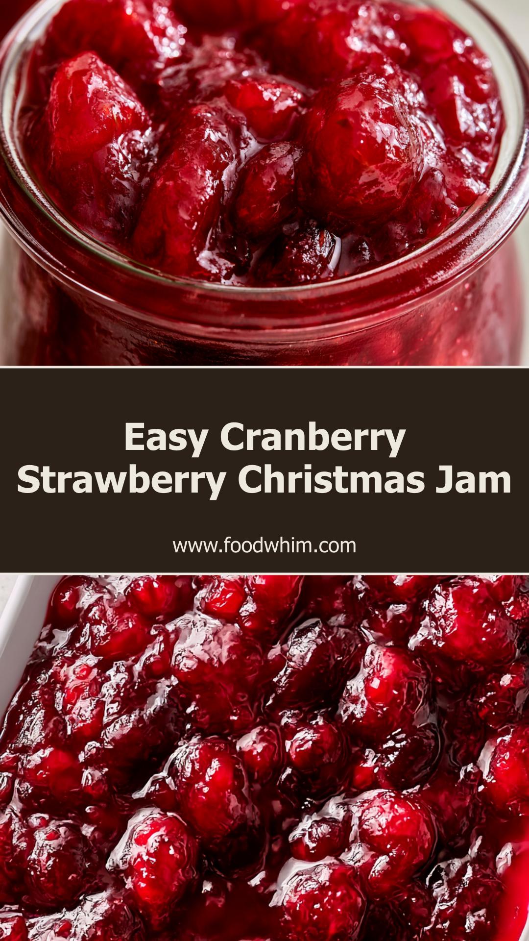 Cranberry Strawberry Christmas Jam: Bright No-Pectin Holiday Spread — pin 1