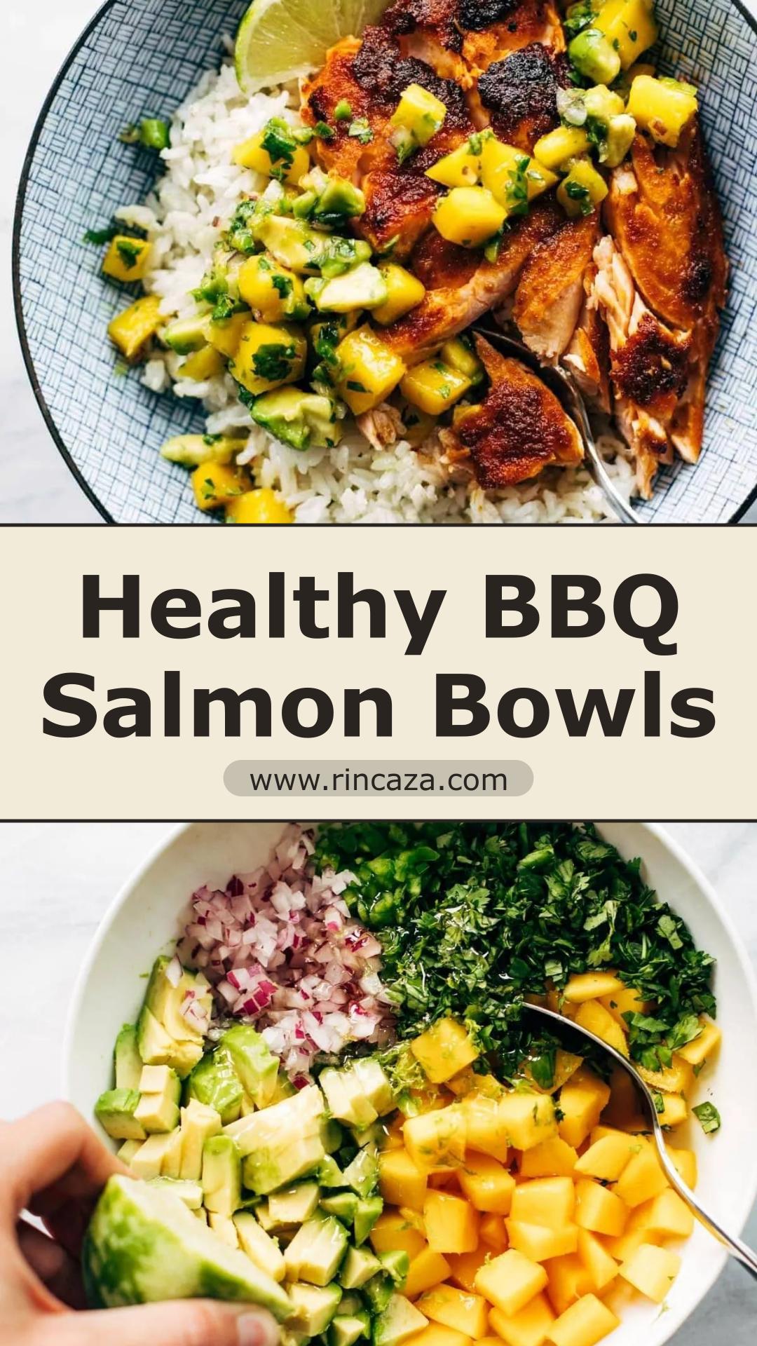 BBQ Salmon Bowls with Mango Avocado Salsa and Smoky-Sweet Spice Rub — pin 3