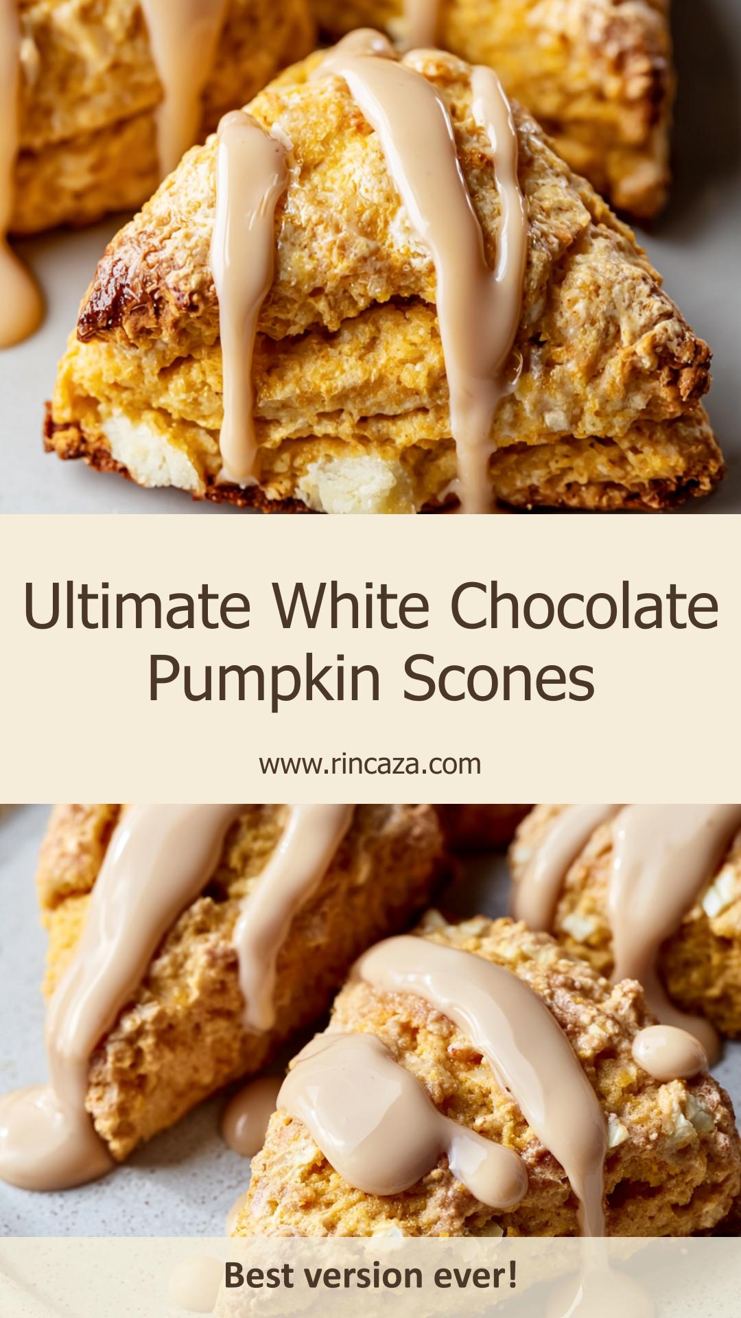 White Chocolate Pumpkin Scones with Browned-Butter Espresso Glaze — pin 1