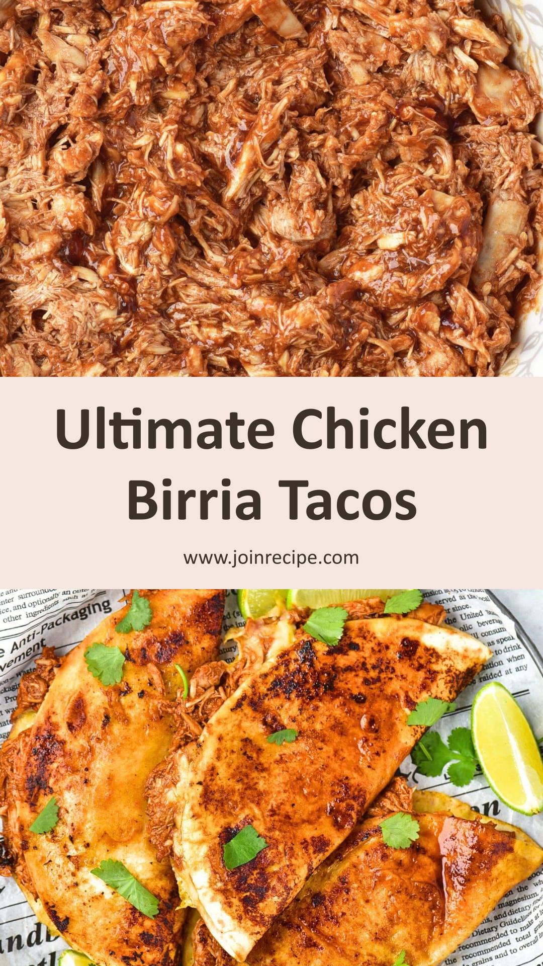 Chicken Birria Tacos: Hearty Gluten-Free Delights with Spicy Sauce — pin 1