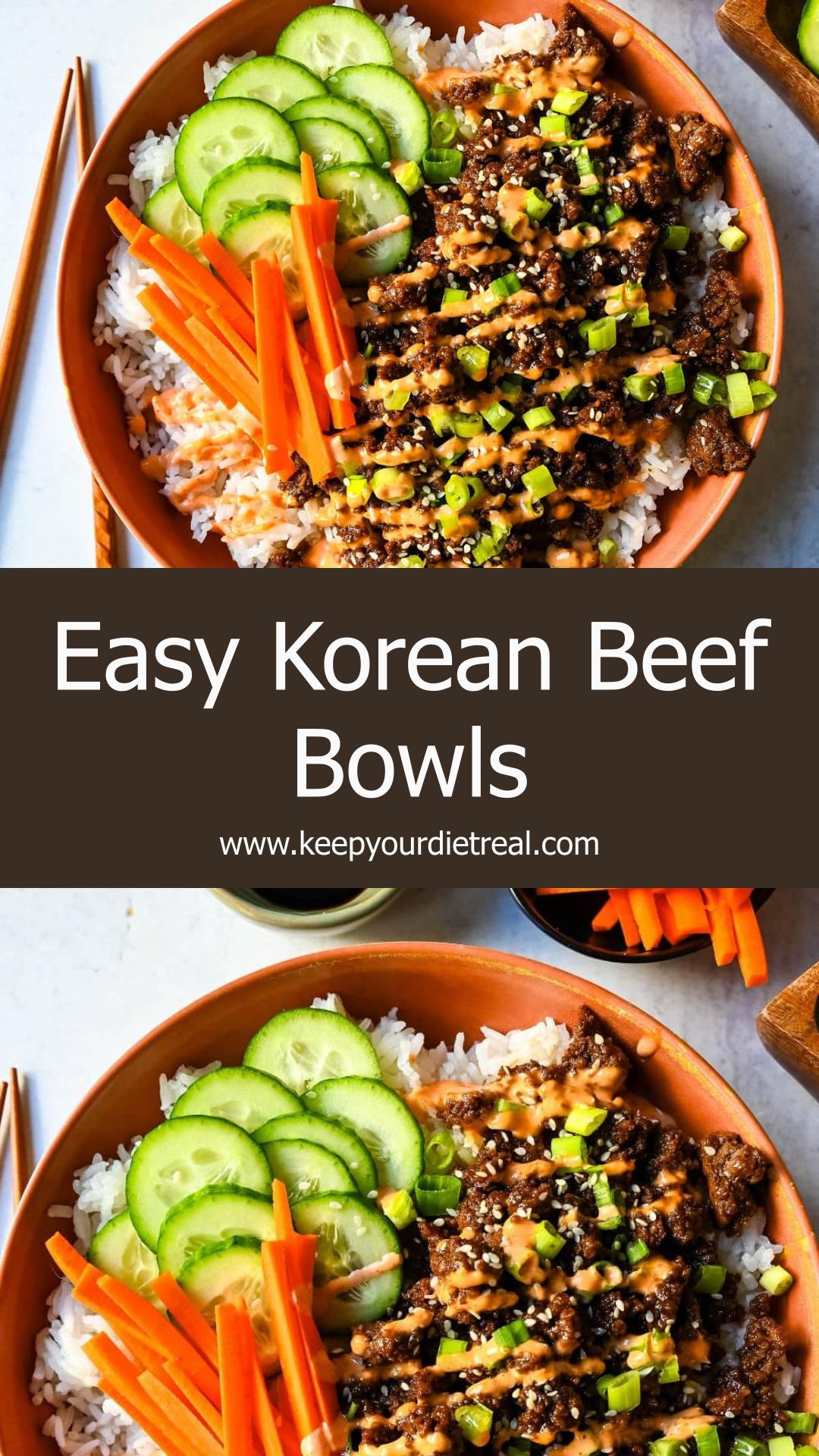 Korean Beef Bowls with Sweet-Salty Garlic Ginger Sauce — pin 1
