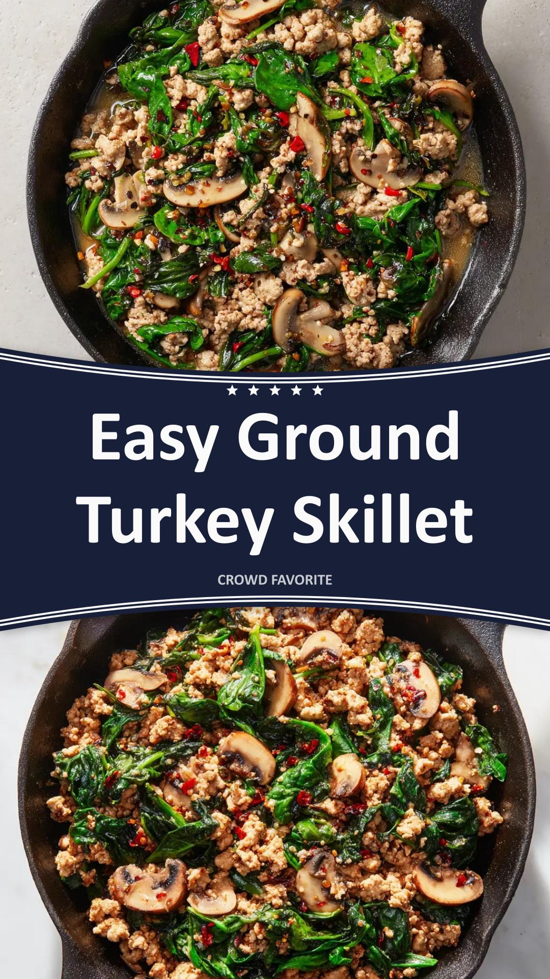 Savory Ground Turkey Skillet with Mushrooms and Spinach — pin 2