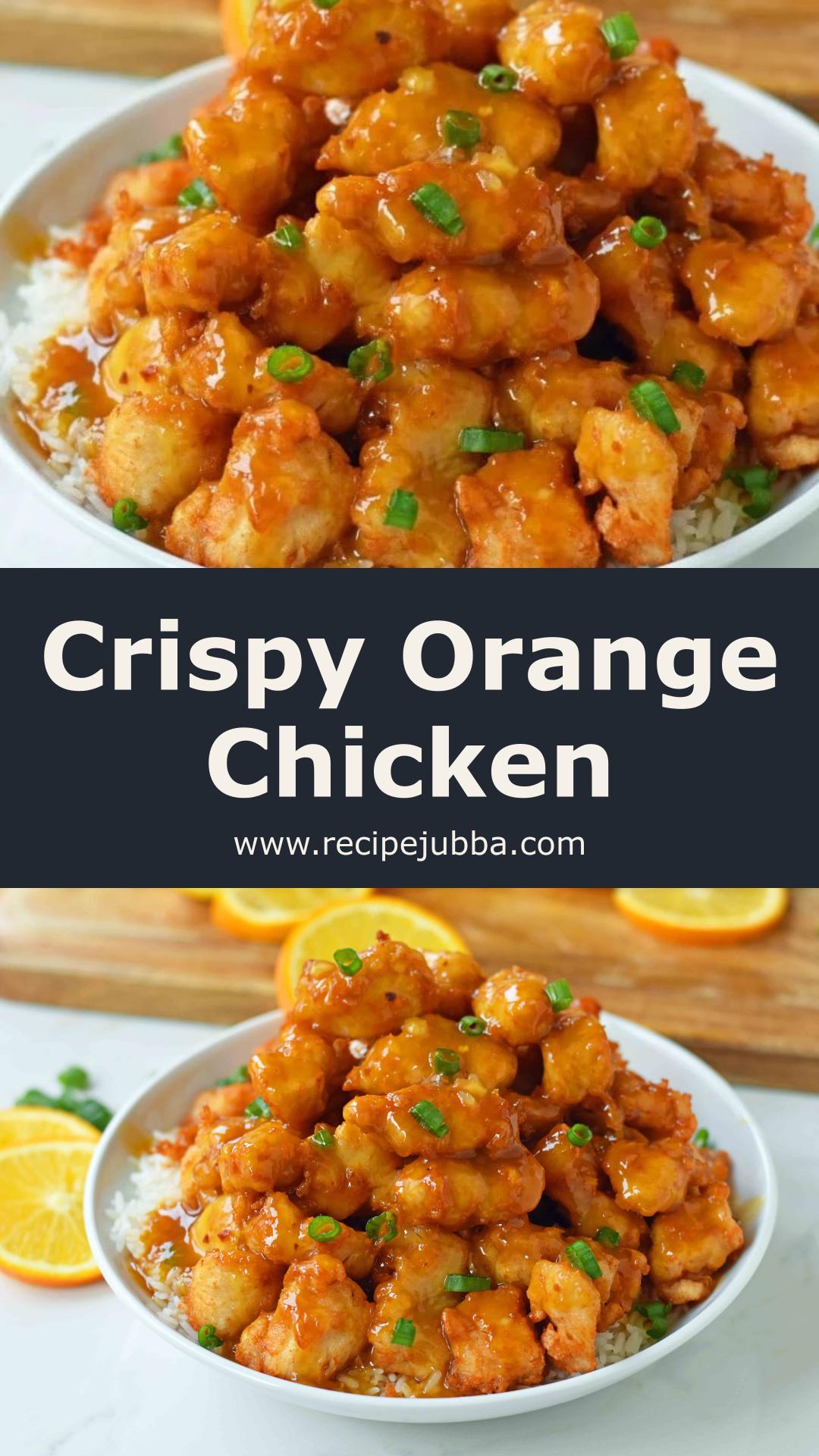 Chinese Orange Chicken with Crispy Fried Chicken and Sweet-Spicy Orange Sauce — pin 3
