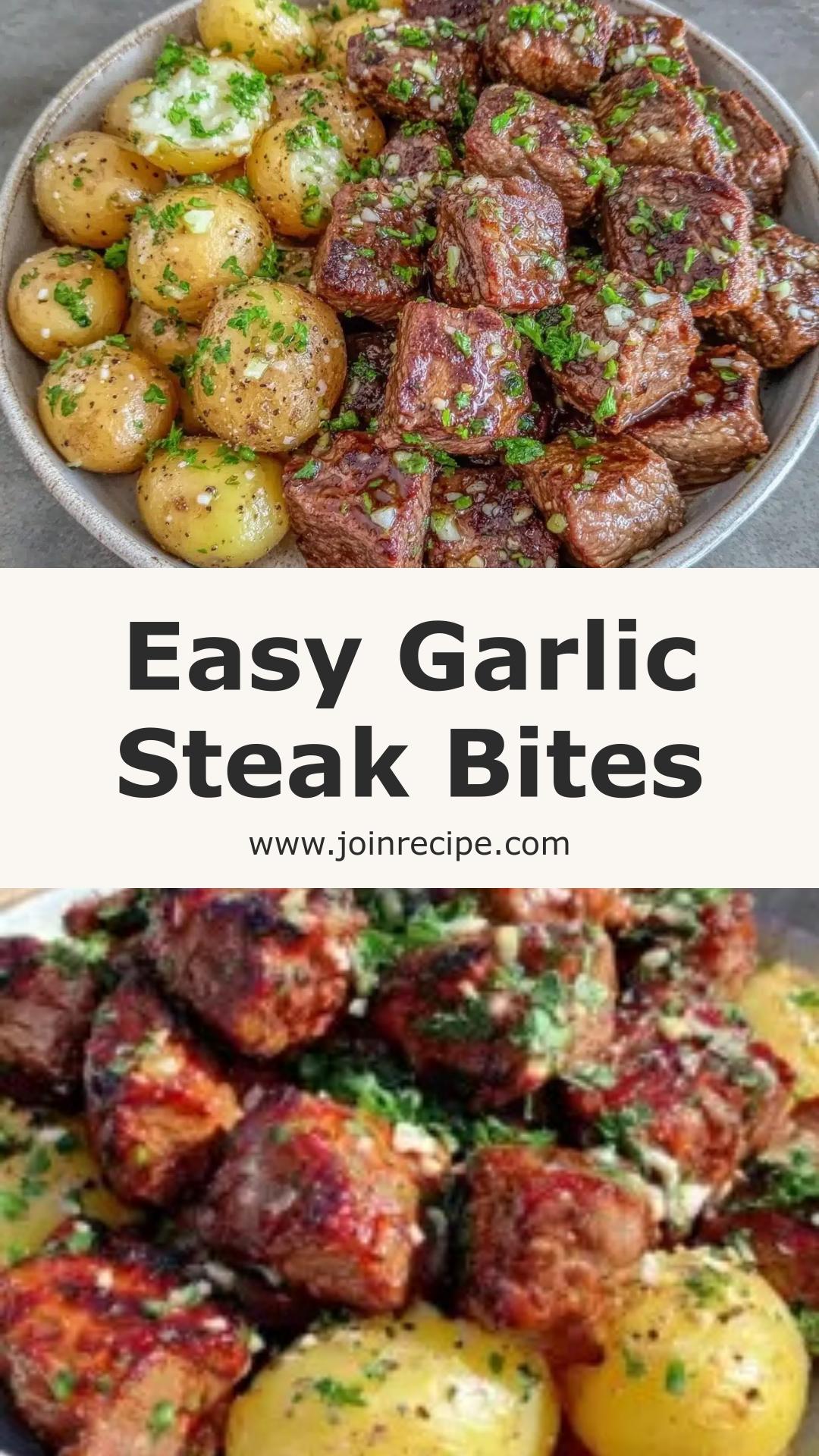 Garlic Steak Bites and Potatoes: Quick and Flavorful Dinner in 20 Minutes — pin 1