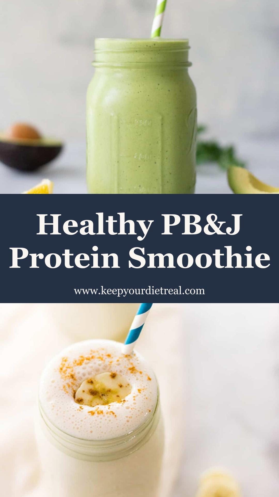 PB&J Protein Smoothie with Frozen Strawberries — pin 4