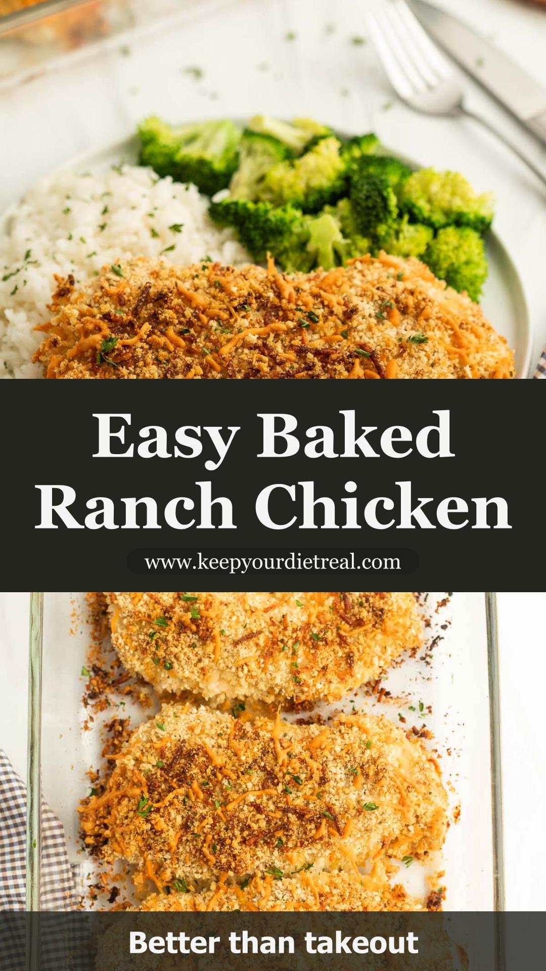 Baked Ranch Chicken with Crispy Panko and Sharp Cheddar — pin 2
