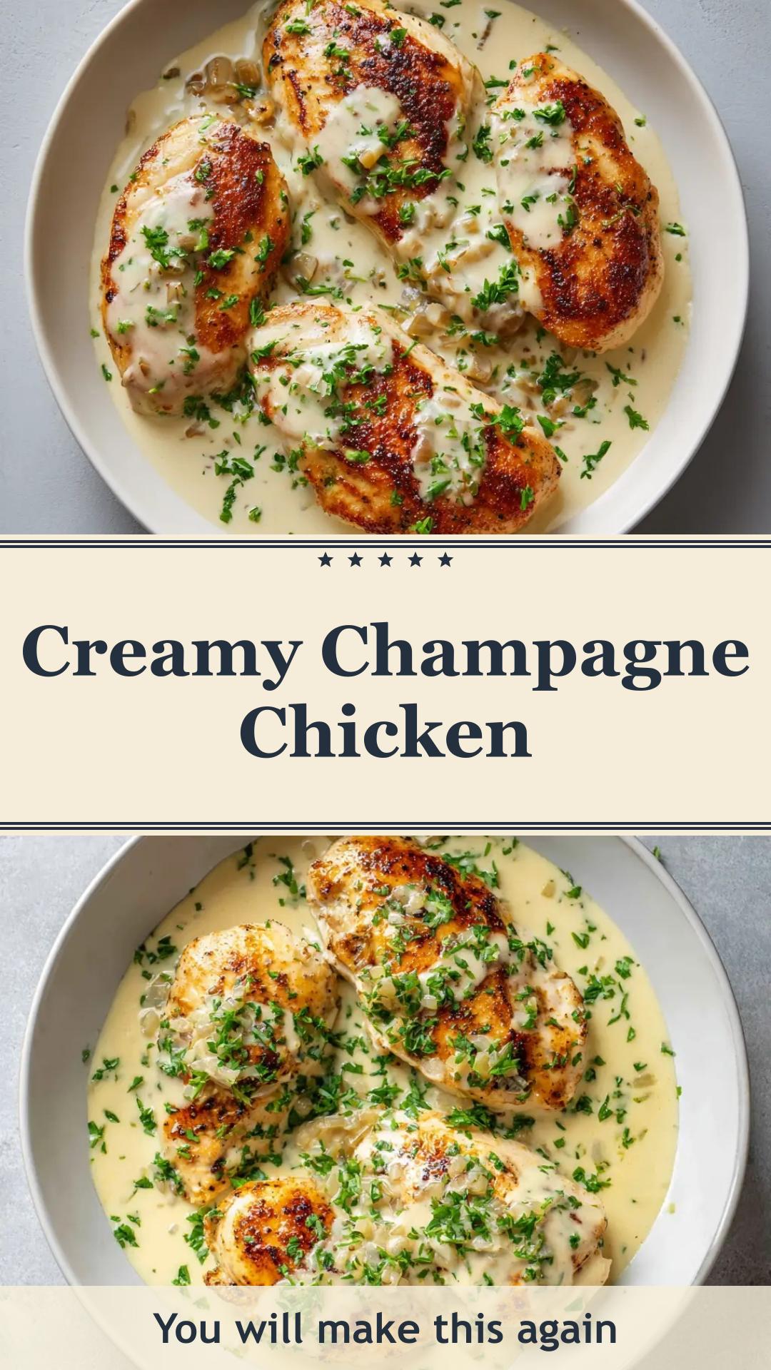 Champagne Chicken with Shallot Cream Sauce — pin 1
