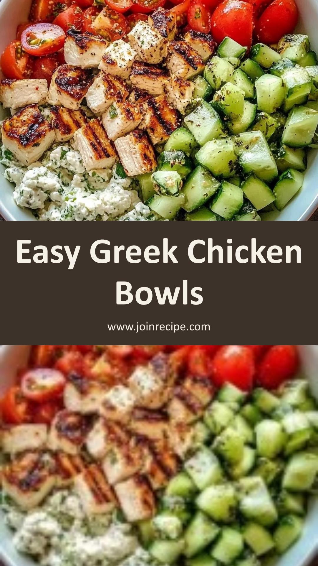 Greek Chicken Bowls: A Vibrant Mediterranean Meal with Fresh Ingredients — pin 1