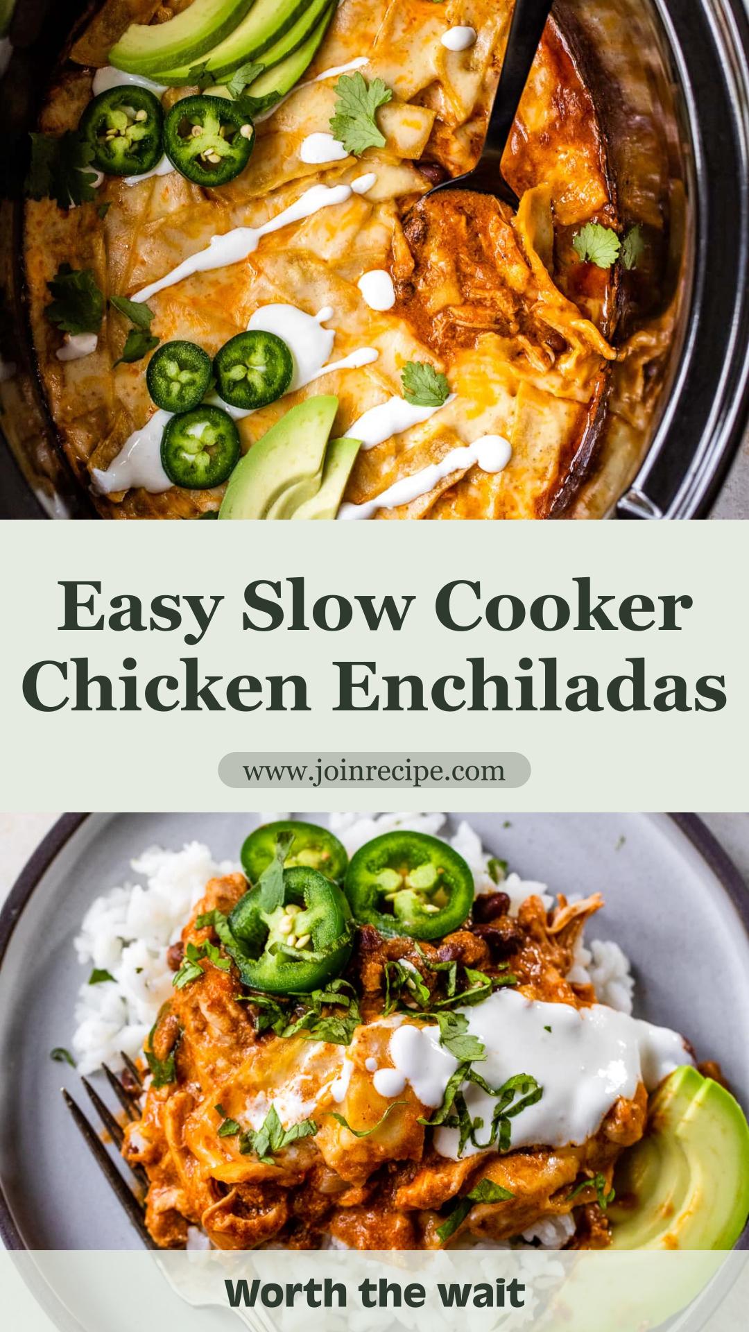 Slow Cooker Chicken Enchiladas: Cheesy Black Bean Casserole — pin 3