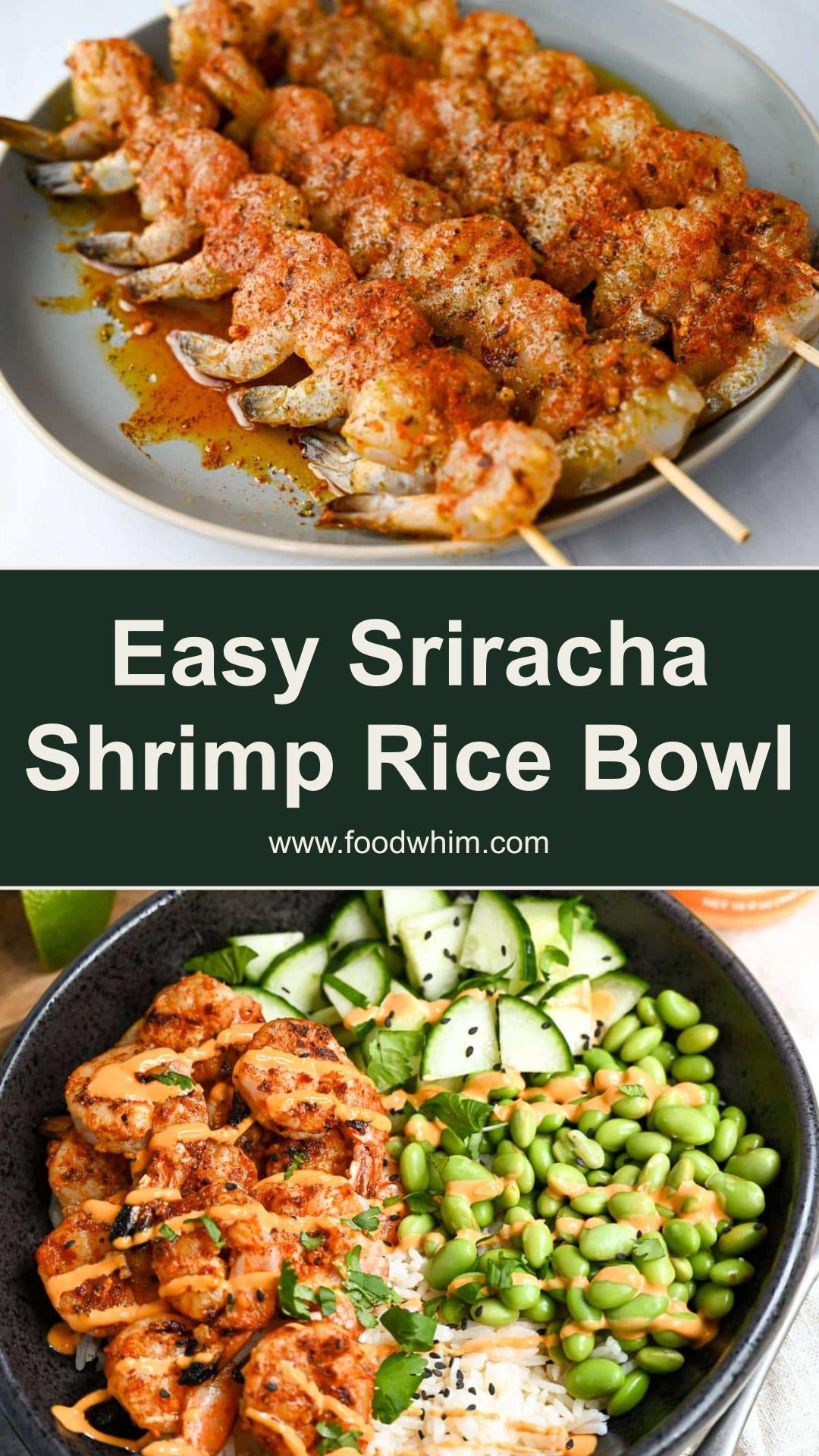 Sriracha Shrimp and Rice Bowl with Grilled Shrimp and Spicy Mayo — pin 2