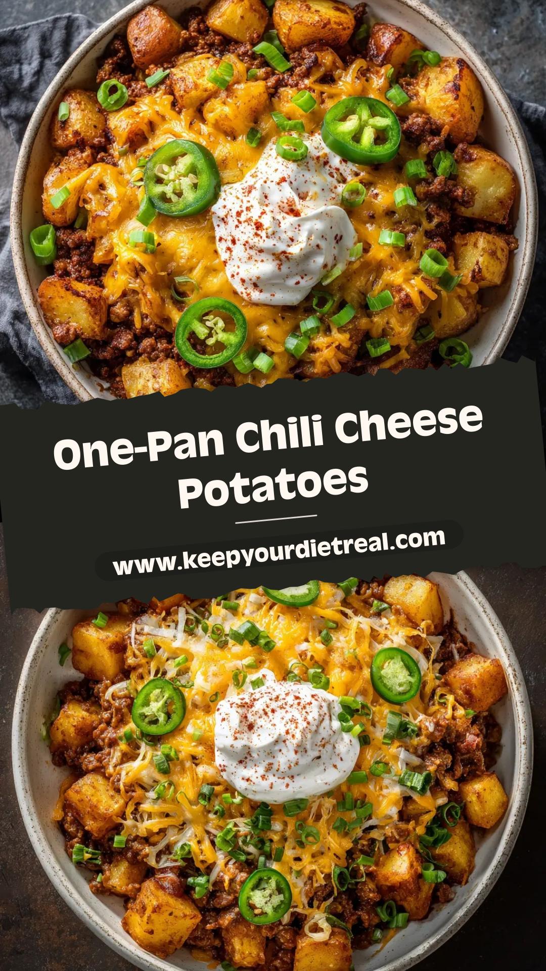 Chili Cheese Potato Skillet with Crispy Russets and Cheddar — pin 2