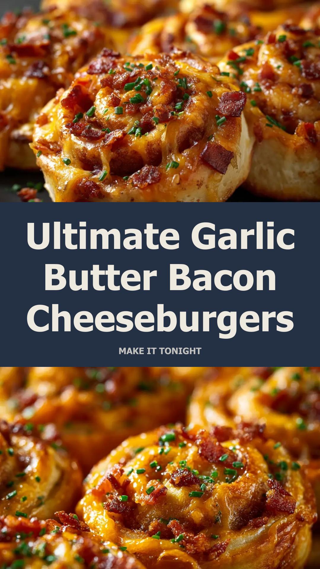 Garlic Butter Bacon Cheeseburgers with Cheddar and Brioche — pin 2