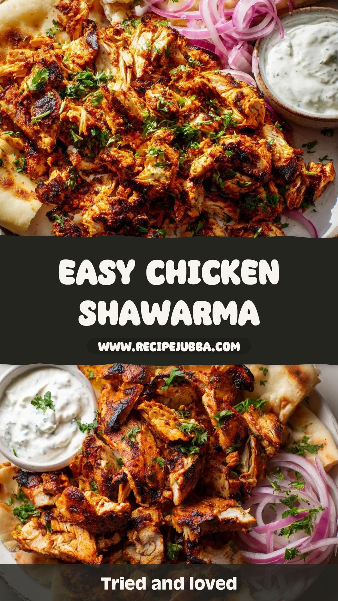 Chicken Shawarma with Garlic Sauce and Pita — pin 2