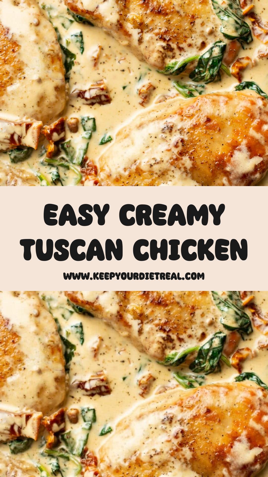 Creamy Tuscan Chicken with Sun-Dried Tomatoes and Spinach — pin 3