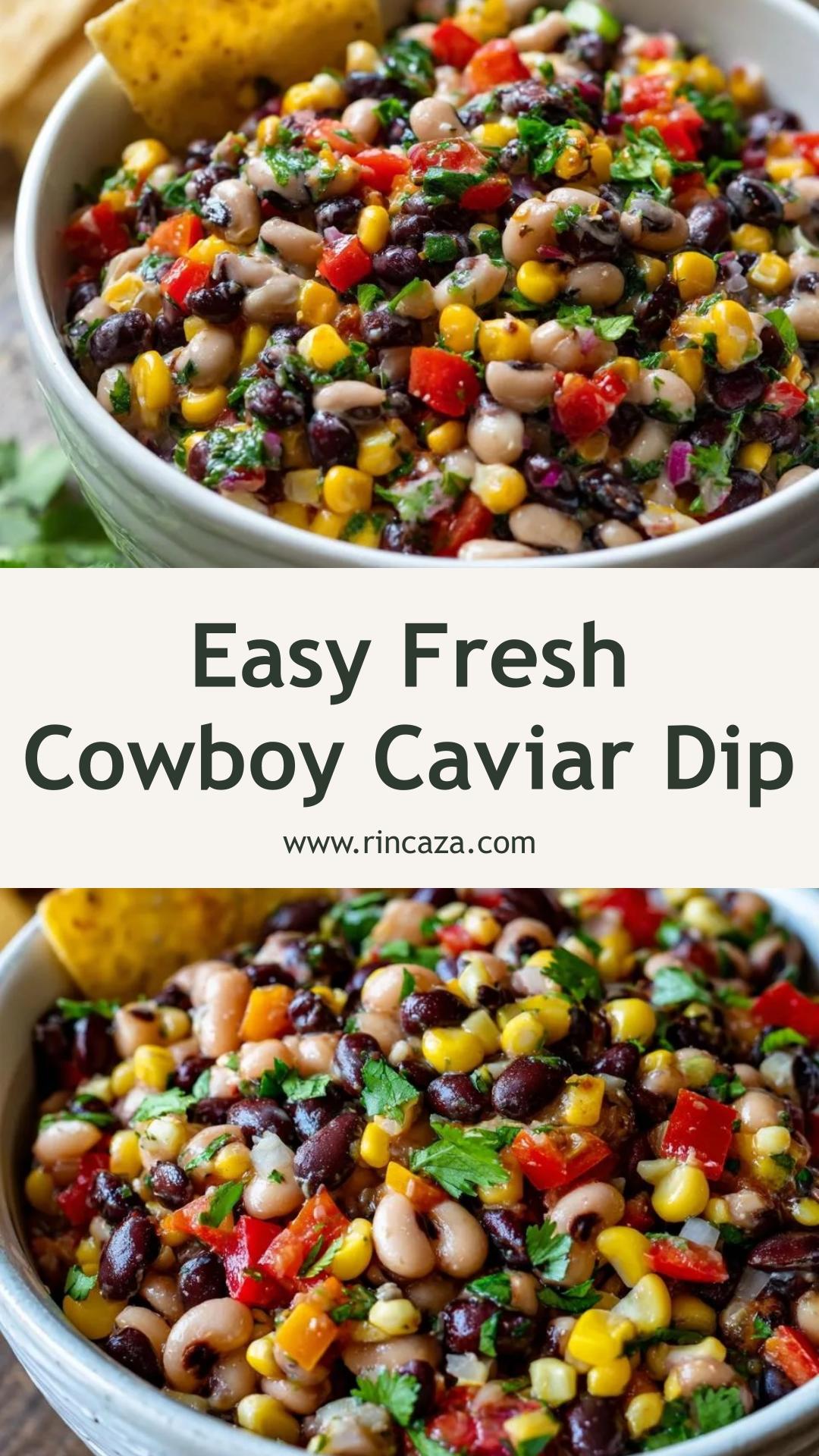 Fresh Cowboy Caviar Dip: A Tangy, Colorful Party Favorite — pin 2
