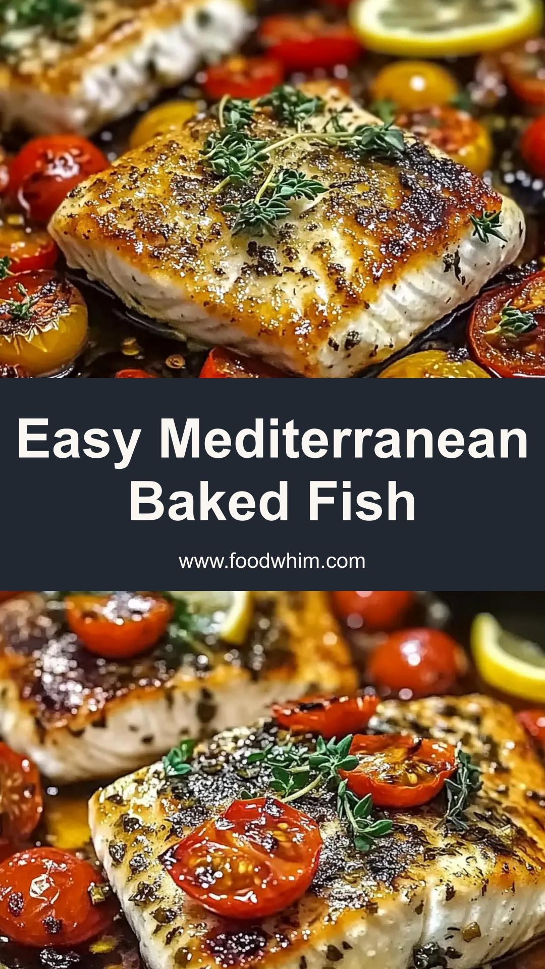 Mediterranean Baked Fish with Lemon, Garlic, and Tender Vegetables — pin 1
