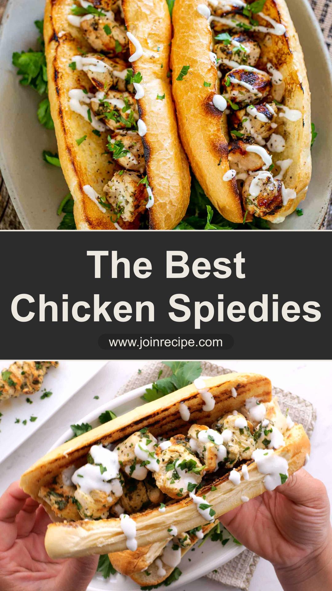 Marinated Chicken Spiedies With Toasted Italian Rolls and Garlic Sauce — pin 2