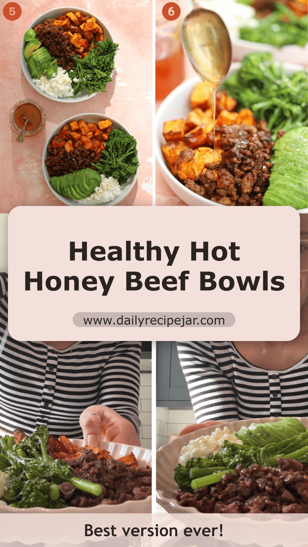 Hot Honey Beef Bowls with Sweet Potato and Cottage Cheese — pin 1