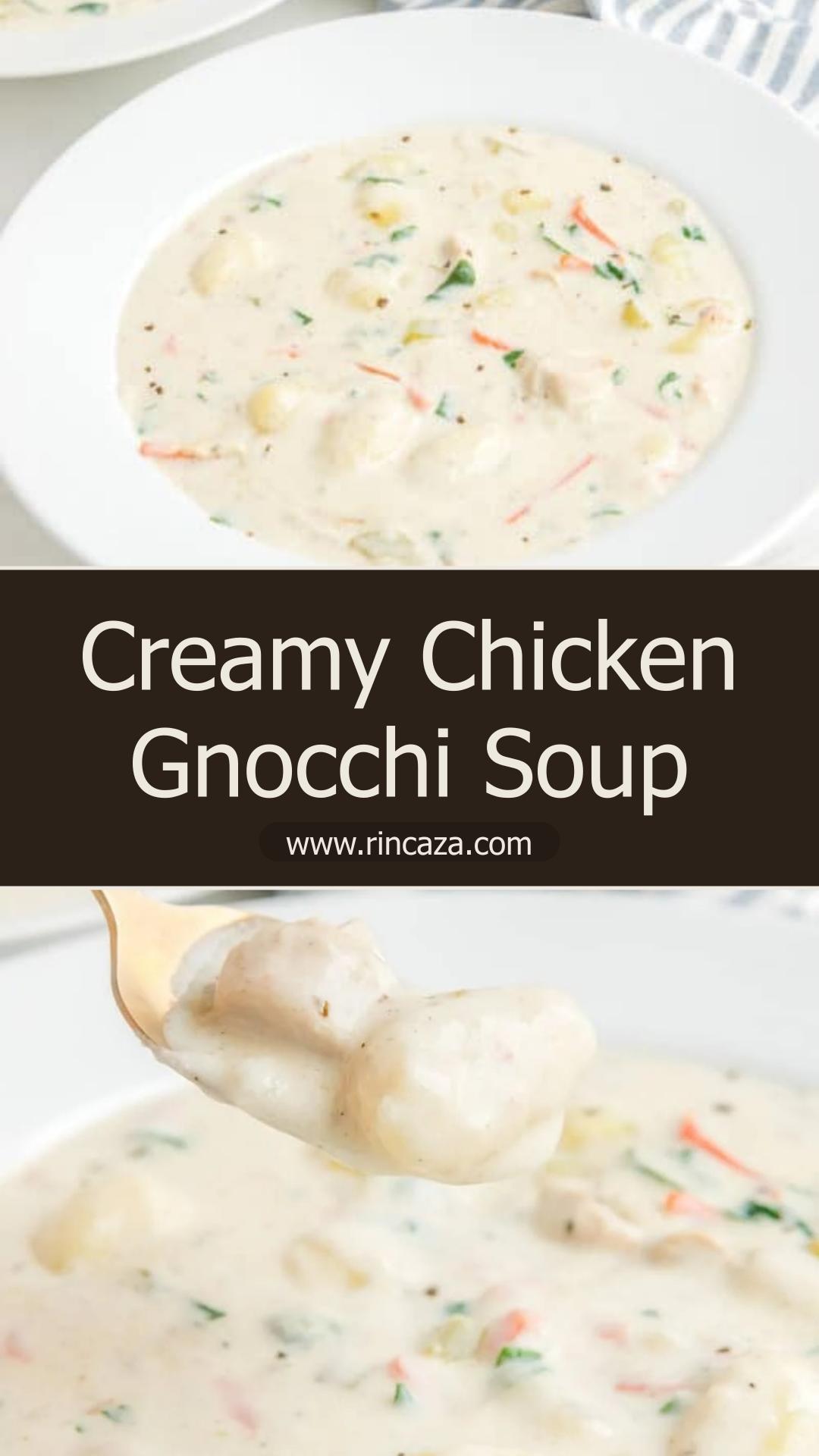 Chicken Gnocchi Soup With Creamy Herb Broth and Tender Chicken — pin 2