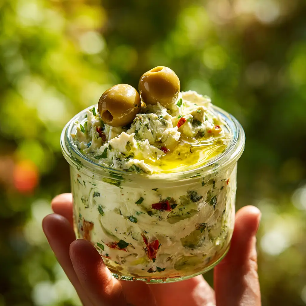 Feta and Olive Dip with Kalamata Olives and Dill