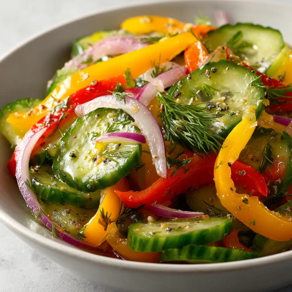 Cucumber Sweet Pepper Salad With Zesty Vinaigrette