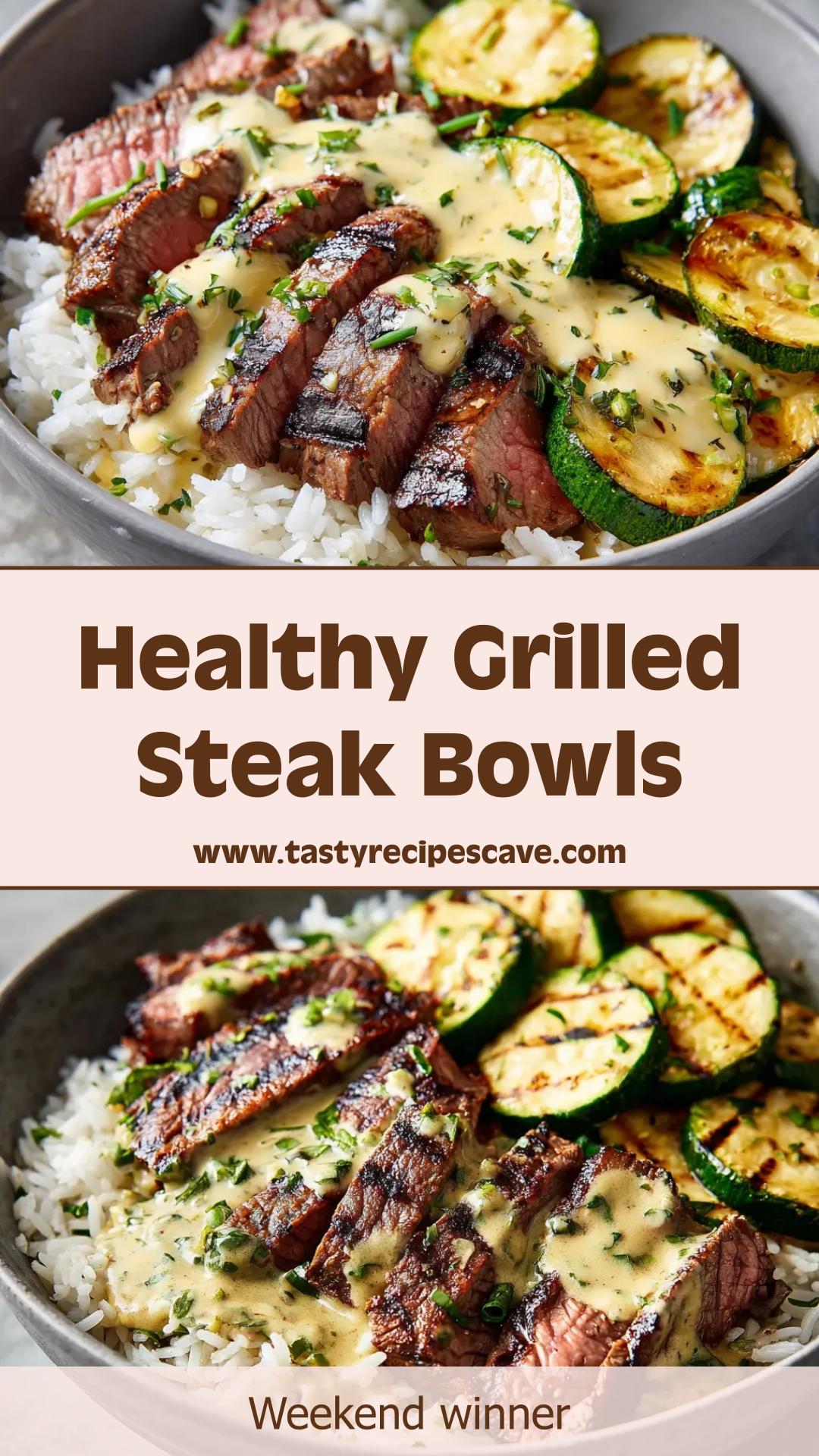 Grilled Steak Bowls with Lime Soy Marinade — pin 1
