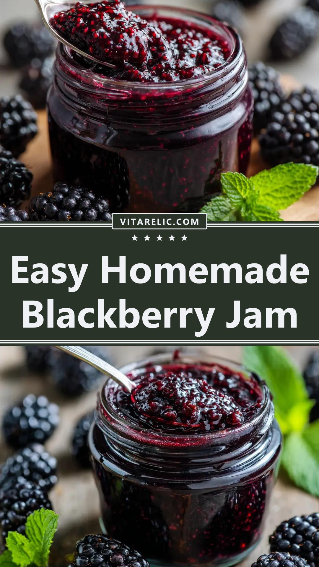 Homemade Blackberry Jam with Lemon and Crushed Berries — pin 2