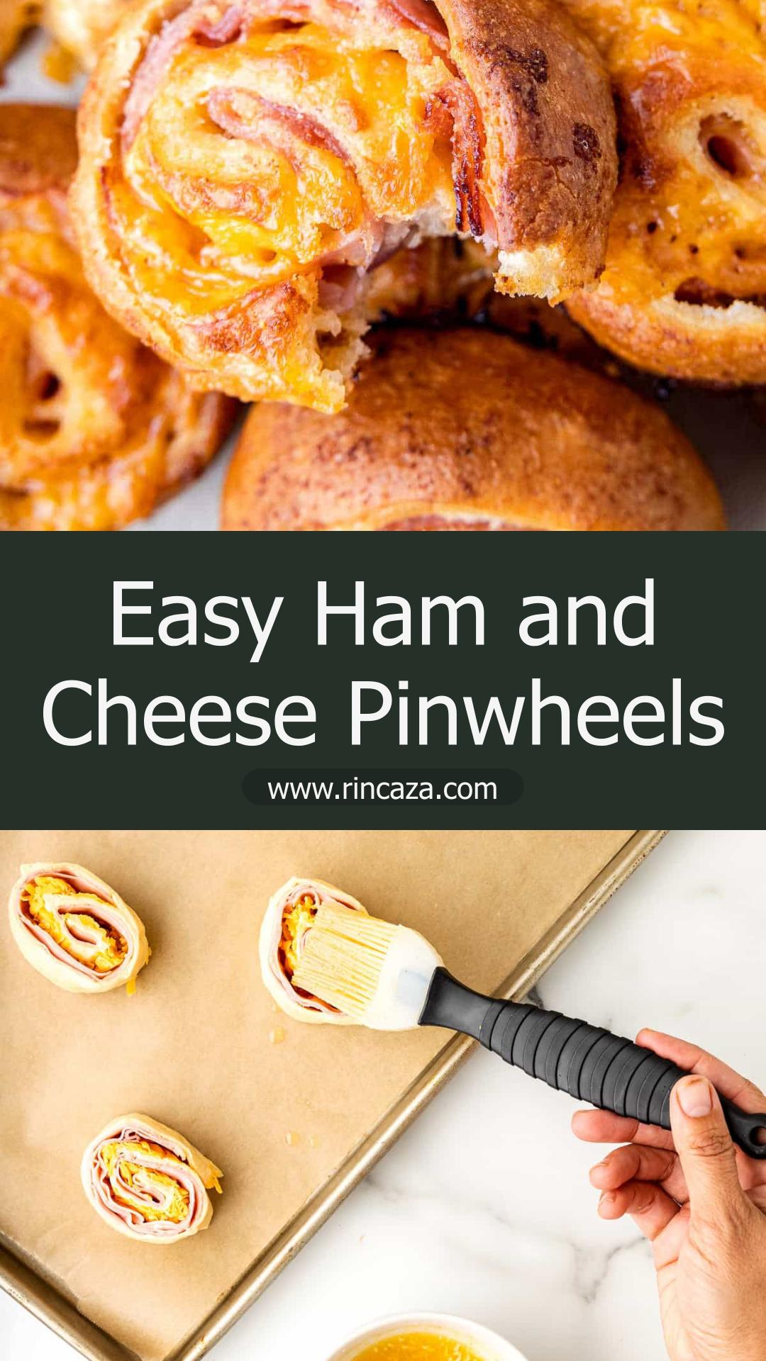 Ham and Cheese Pinwheels with Flaky Crescent Dough and Garlic Butter — pin 1