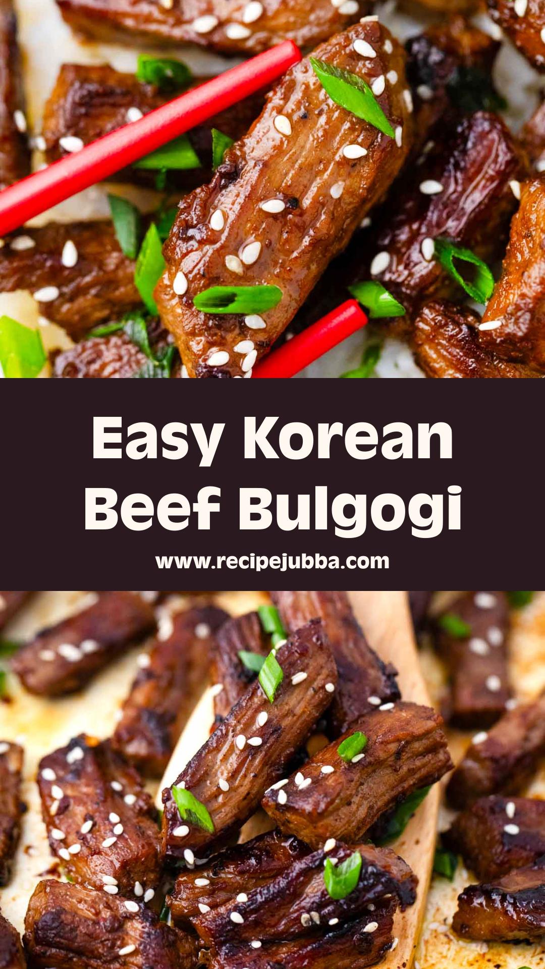 Korean Beef Bulgogi with Smoky Char and Sesame Pear Marinade — pin 1