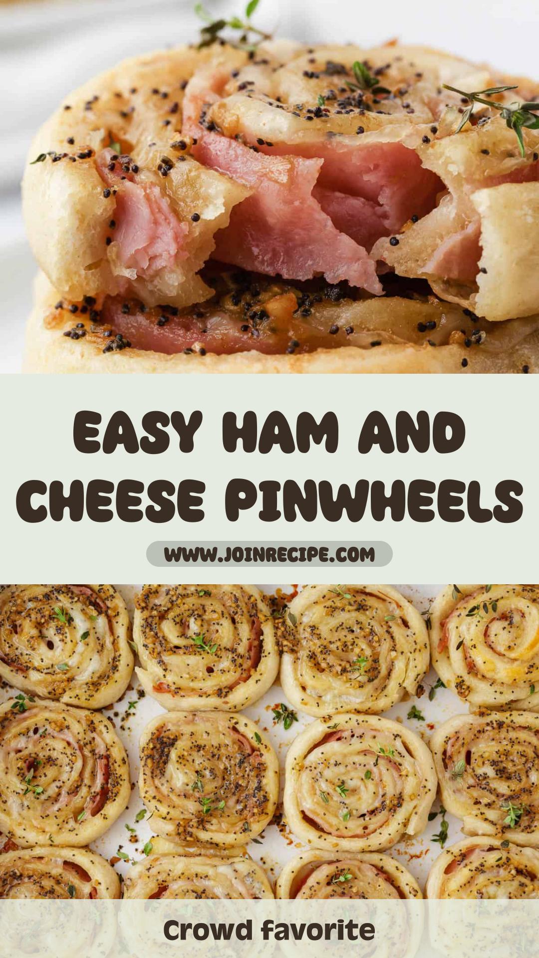 Baked Ham and Cheese Pinwheels with Dijon Poppy Seed Butter — pin 1