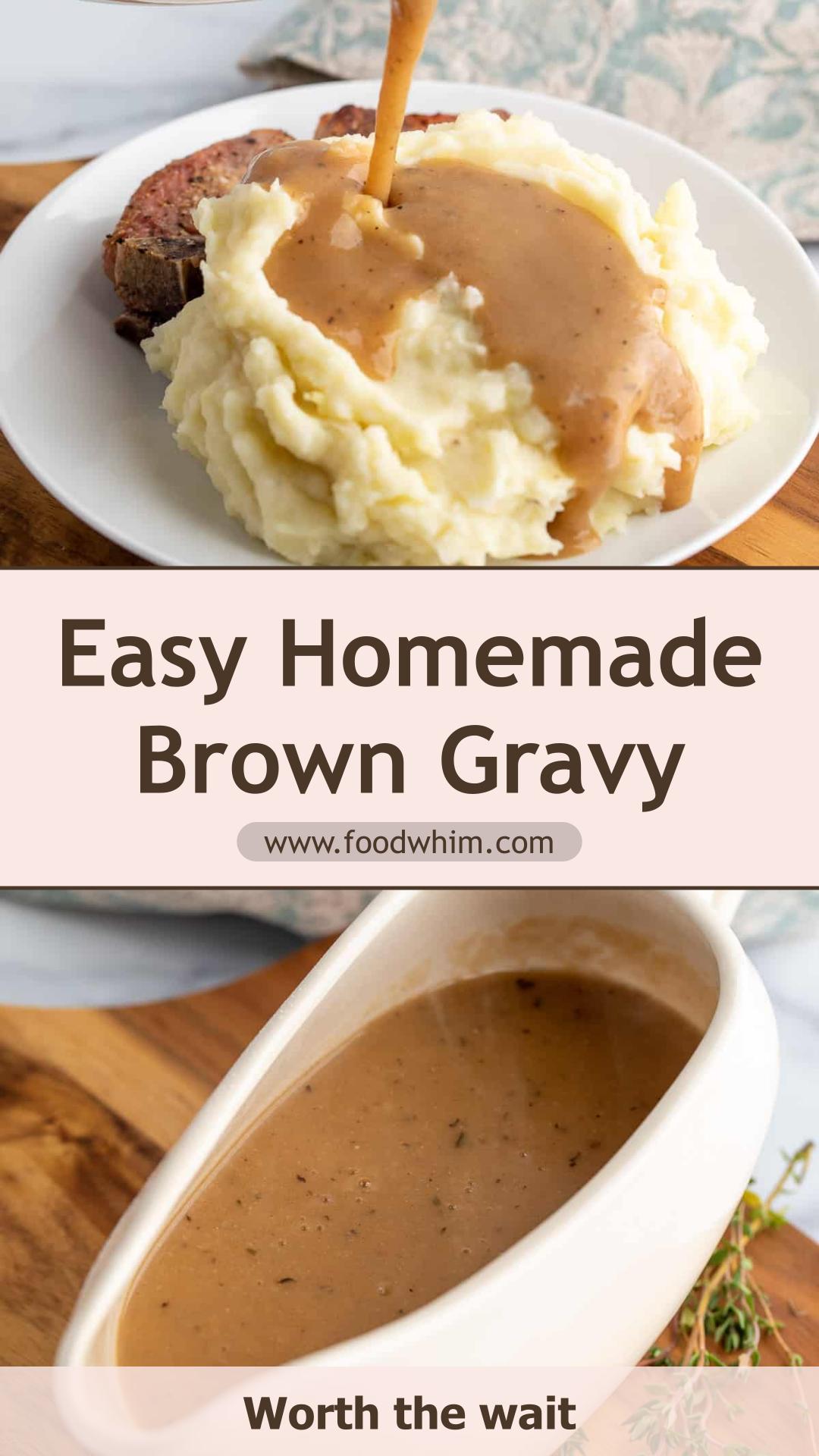 Homemade Brown Gravy: Rich Roux-Based Sauce Without Pan Drippings — pin 1