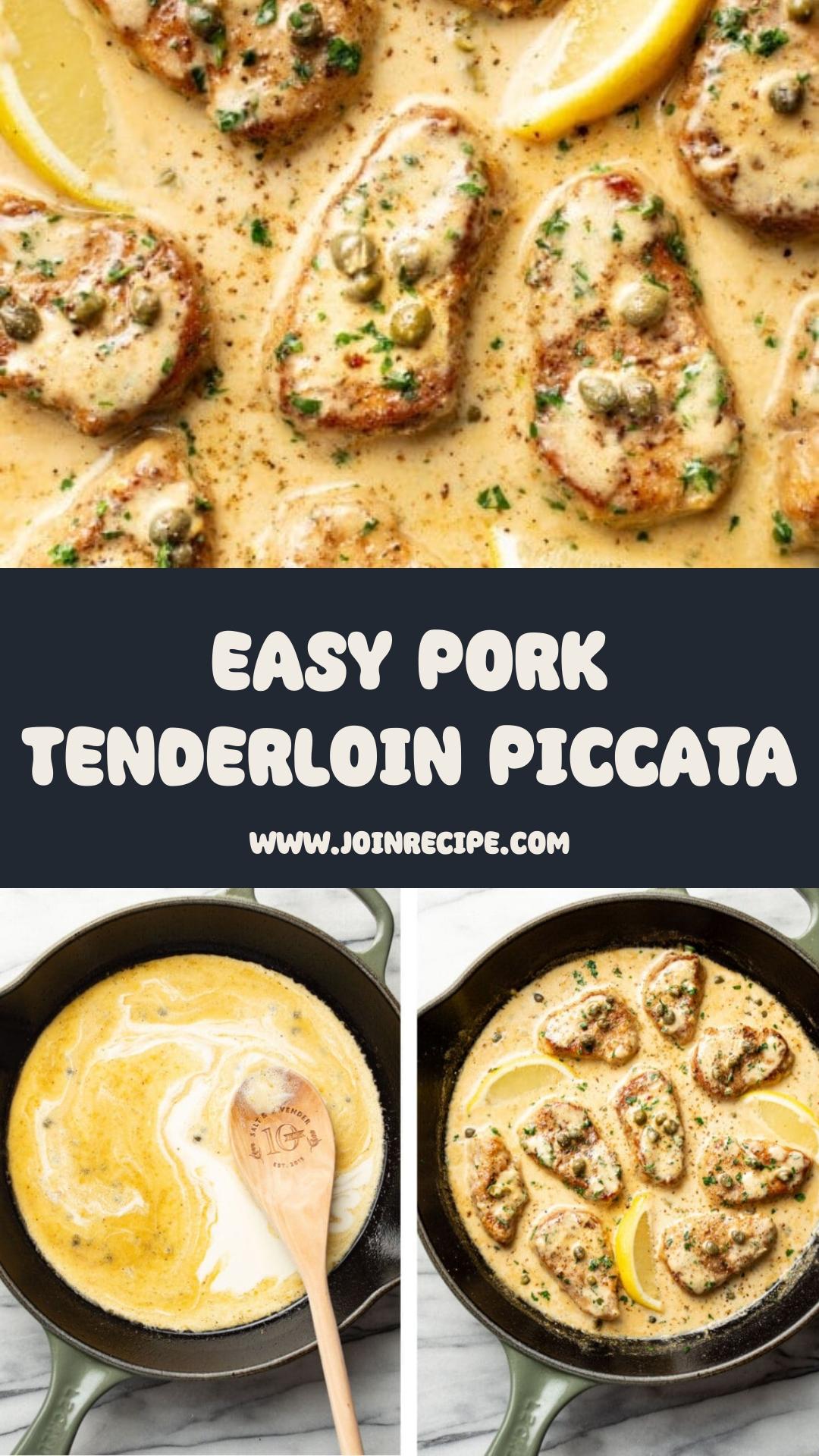 Pork Tenderloin Piccata: Juicy Medallions in Lemon Caper Sauce — pin 1