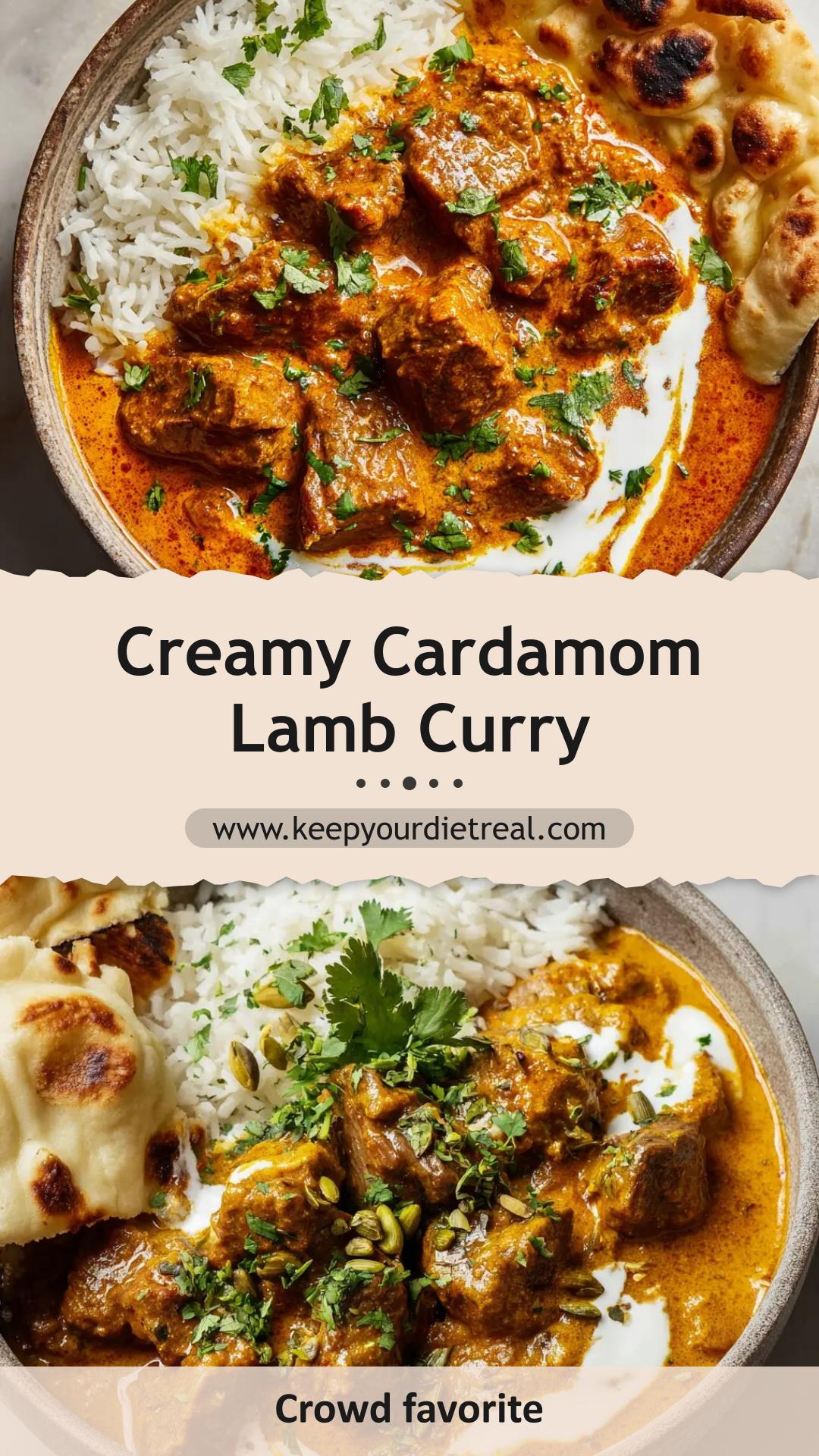 Creamy Cardamom Lamb Curry with Coconut Cream — pin 1