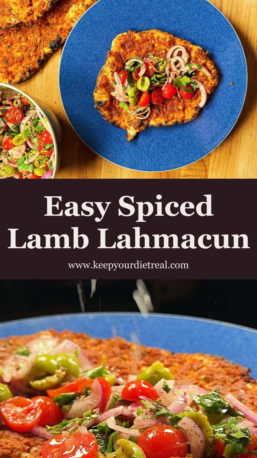 Easy Lahmacun With Spiced Ground Lamb and Lemony Olive Salad — pin 2