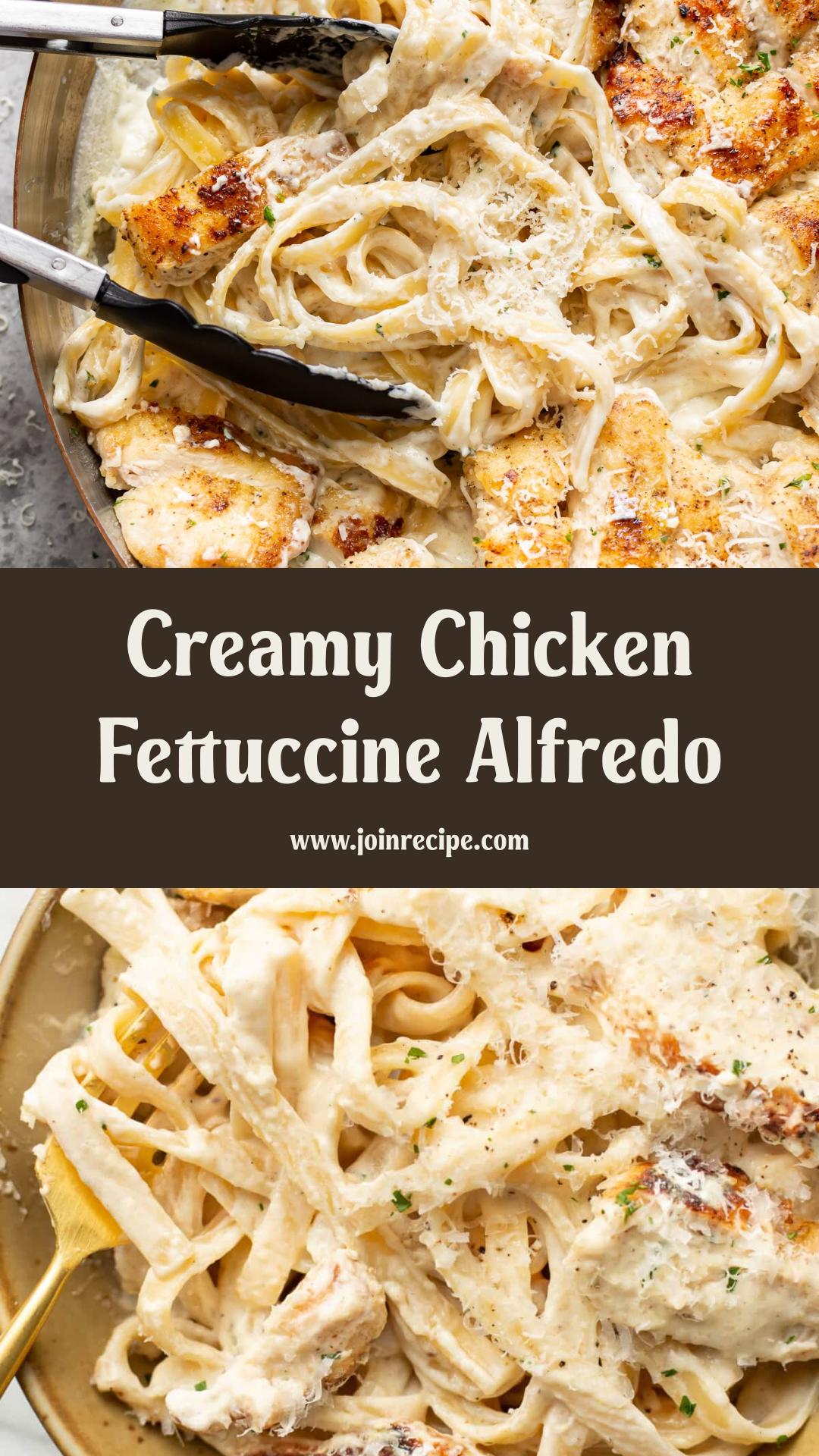 Chicken Fettuccine Alfredo with Golden Garlic Chicken — pin 2