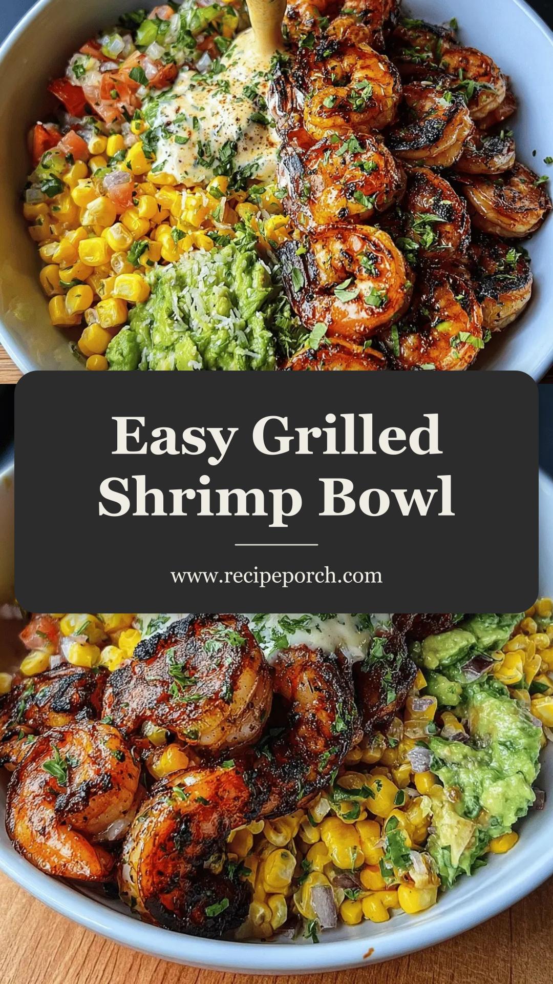 Easy Grilled Shrimp Bowl With Avocado & Corn Salsa — pin 2