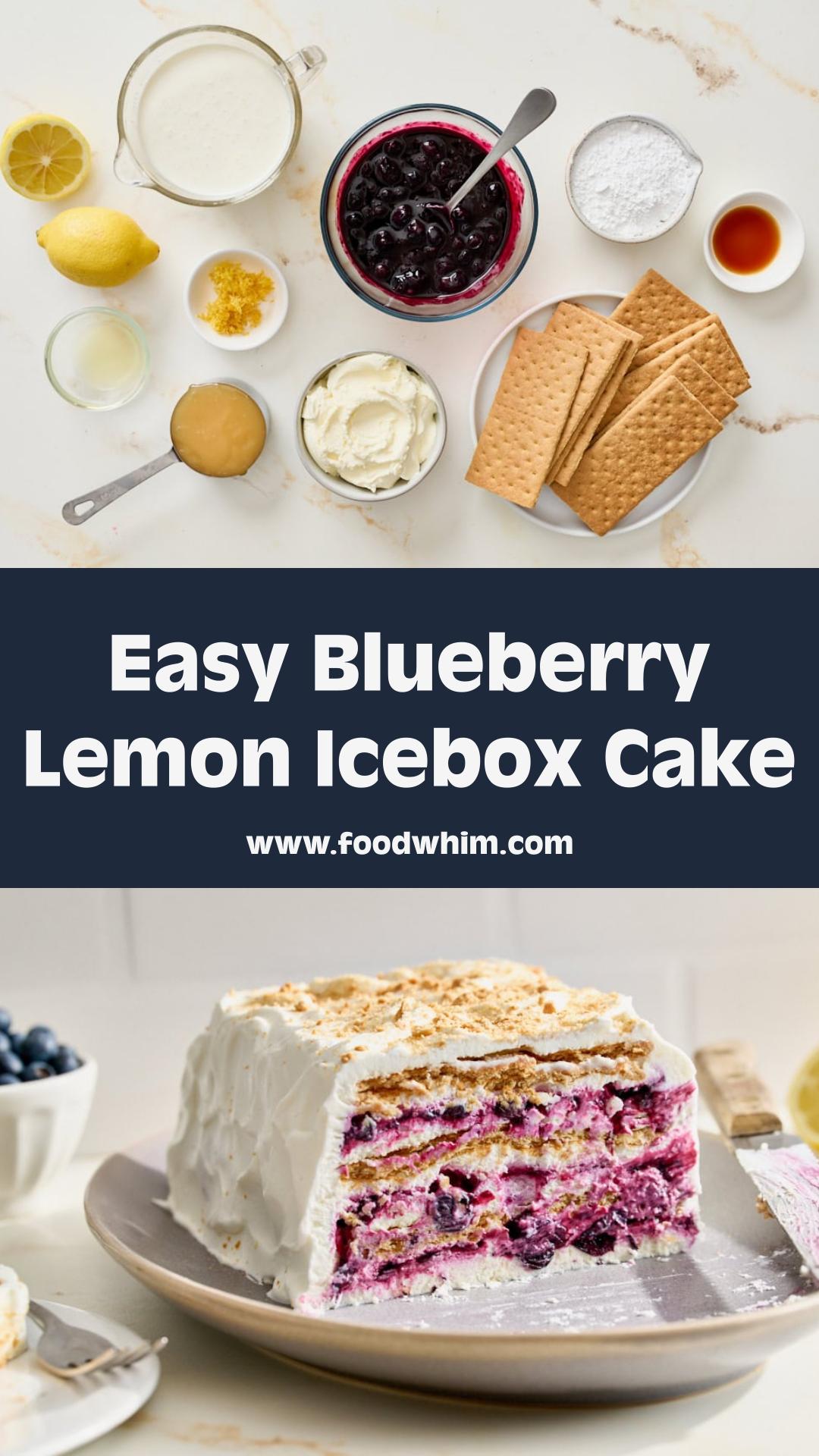 Blueberry Lemon Icebox Cake: No-Bake Summer Treat with Creamy Layers — pin 1
