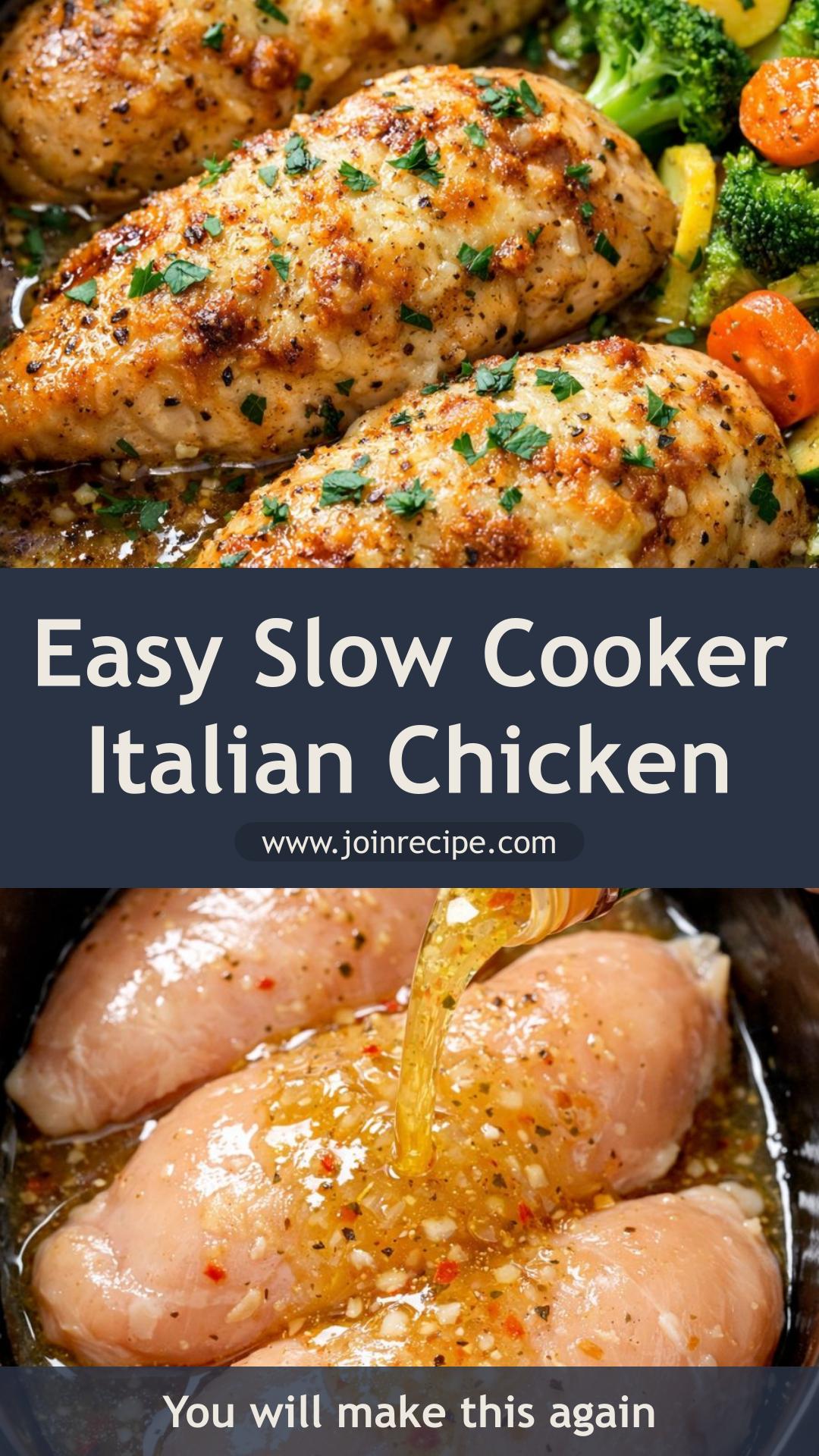 Slow Cooker Italian Chicken With Tangy Parmesan Sauce — pin 2