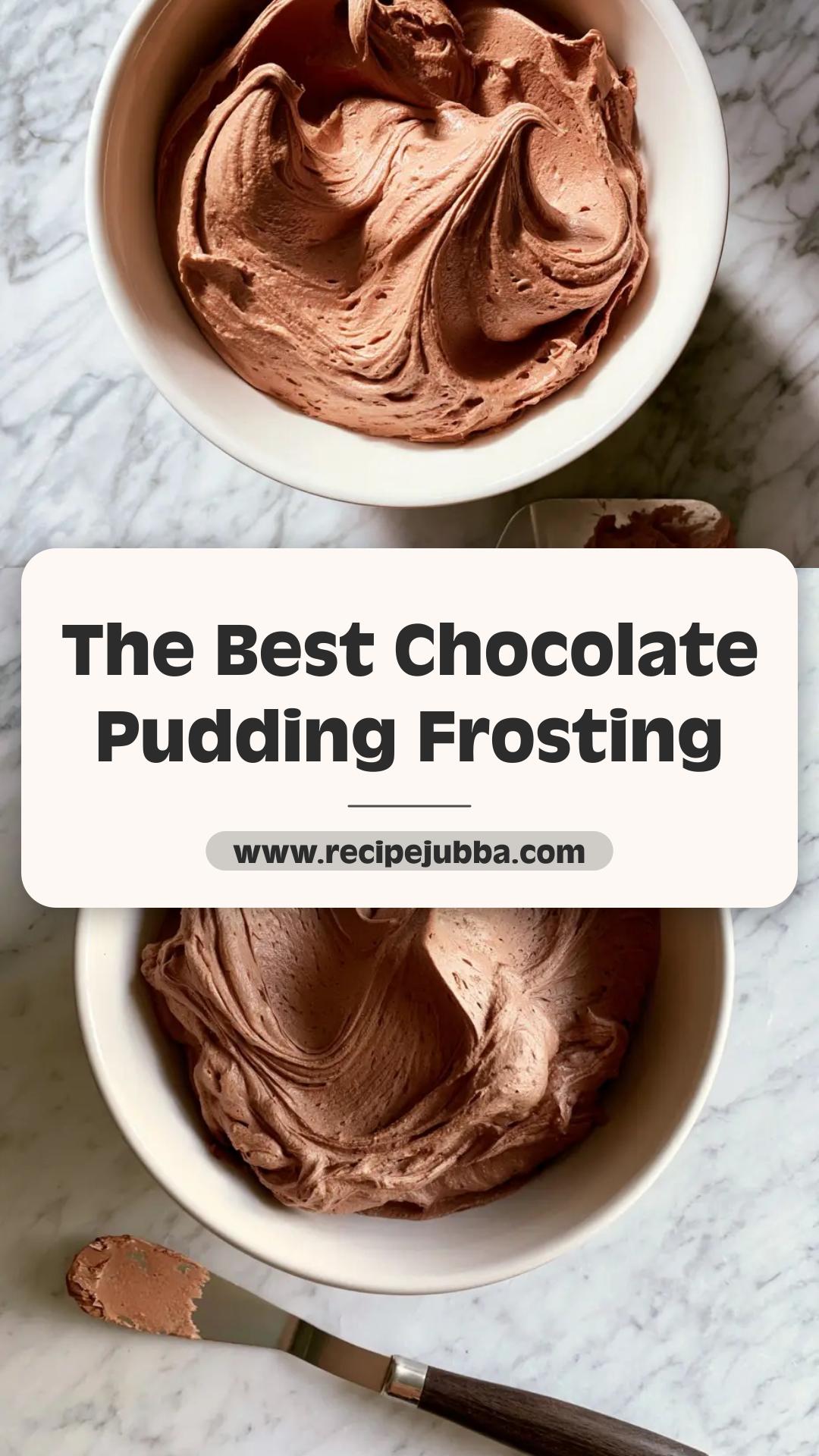 Chocolate Pudding Frosting with Deep Sculpted Swirls — pin 2