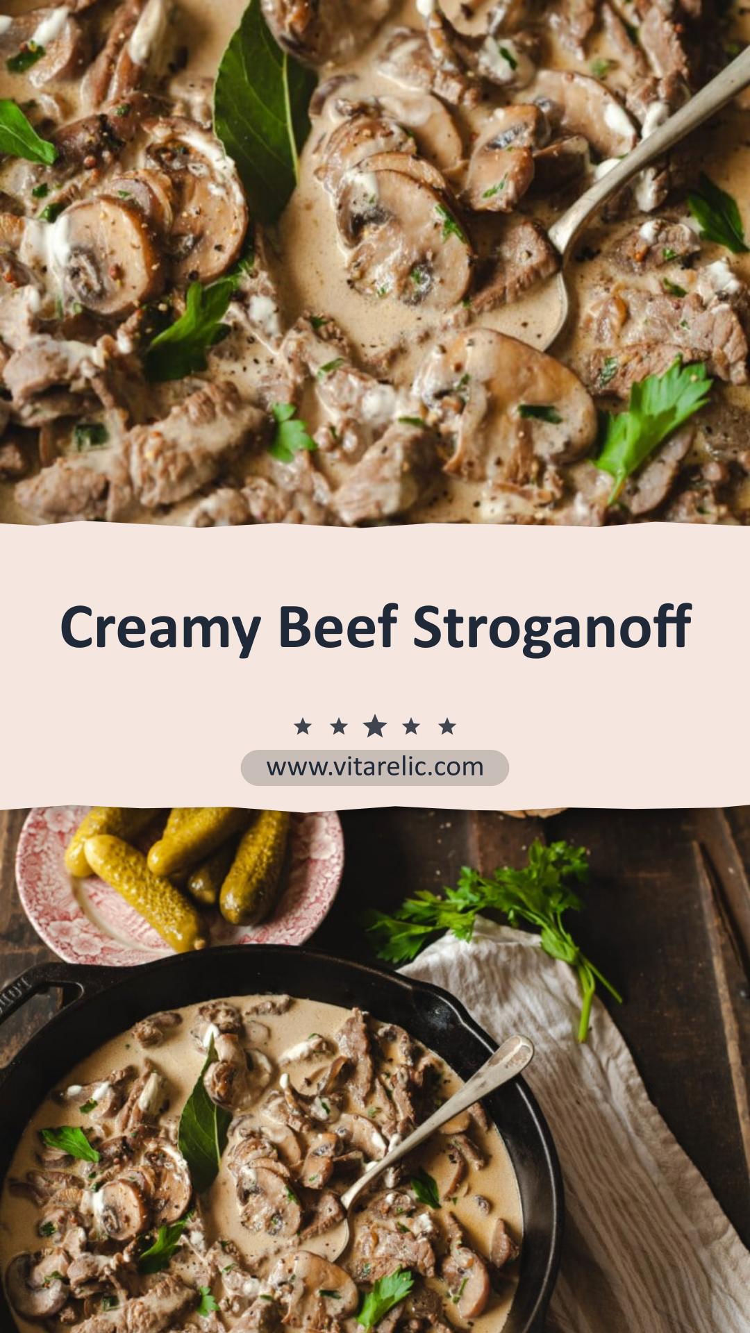 Beef Stroganoff with Mushrooms and Sour Cream Sauce — pin 3