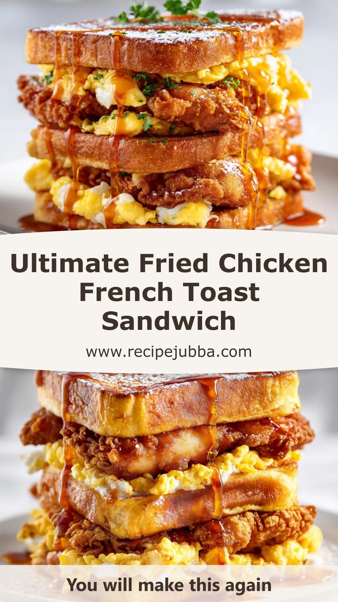 Fried Chicken French Toast Sandwich with Maple Syrup — pin 1