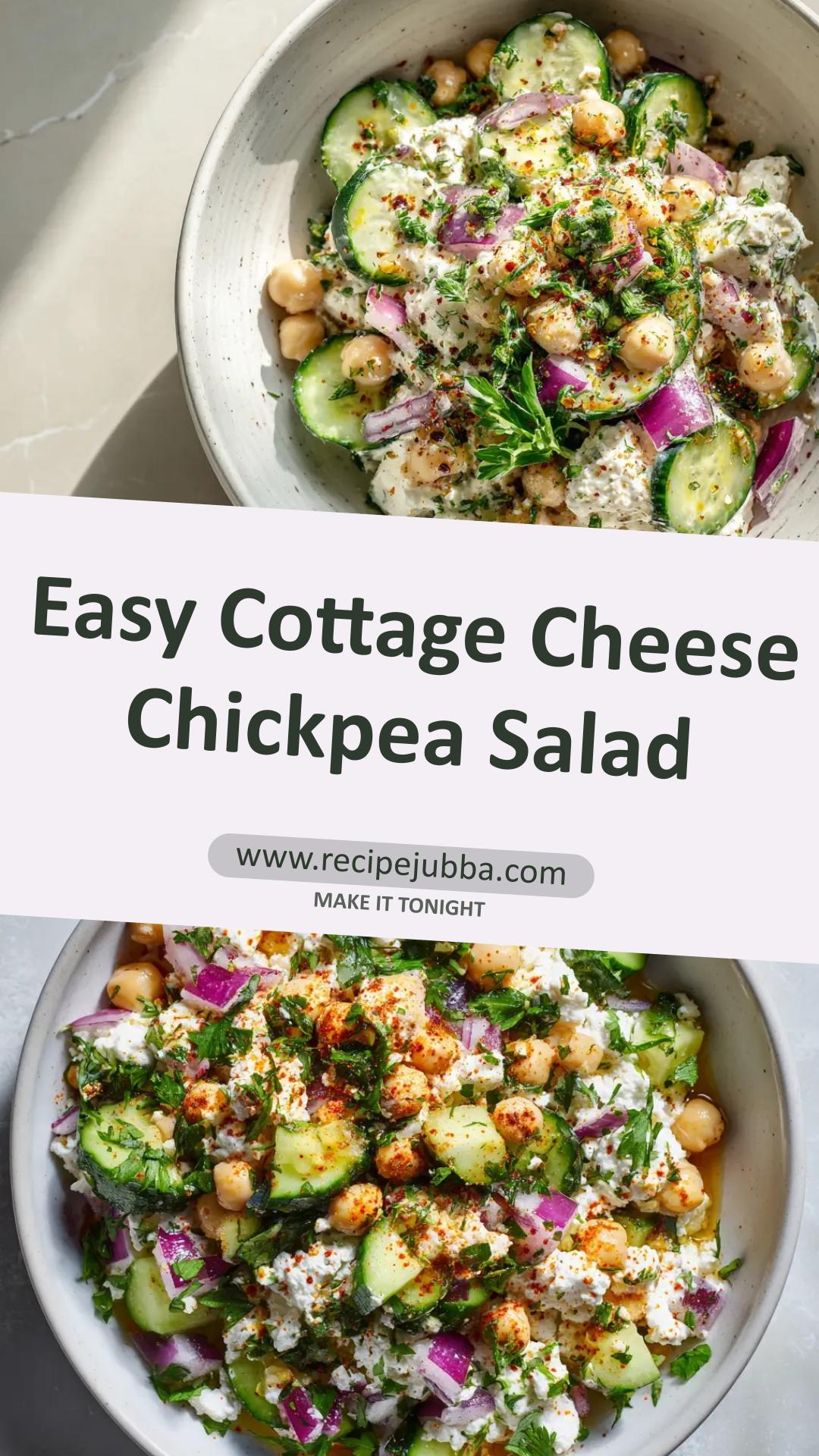 Cottage Cheese Chickpea Salad: High-Protein Easy Lunch — pin 2