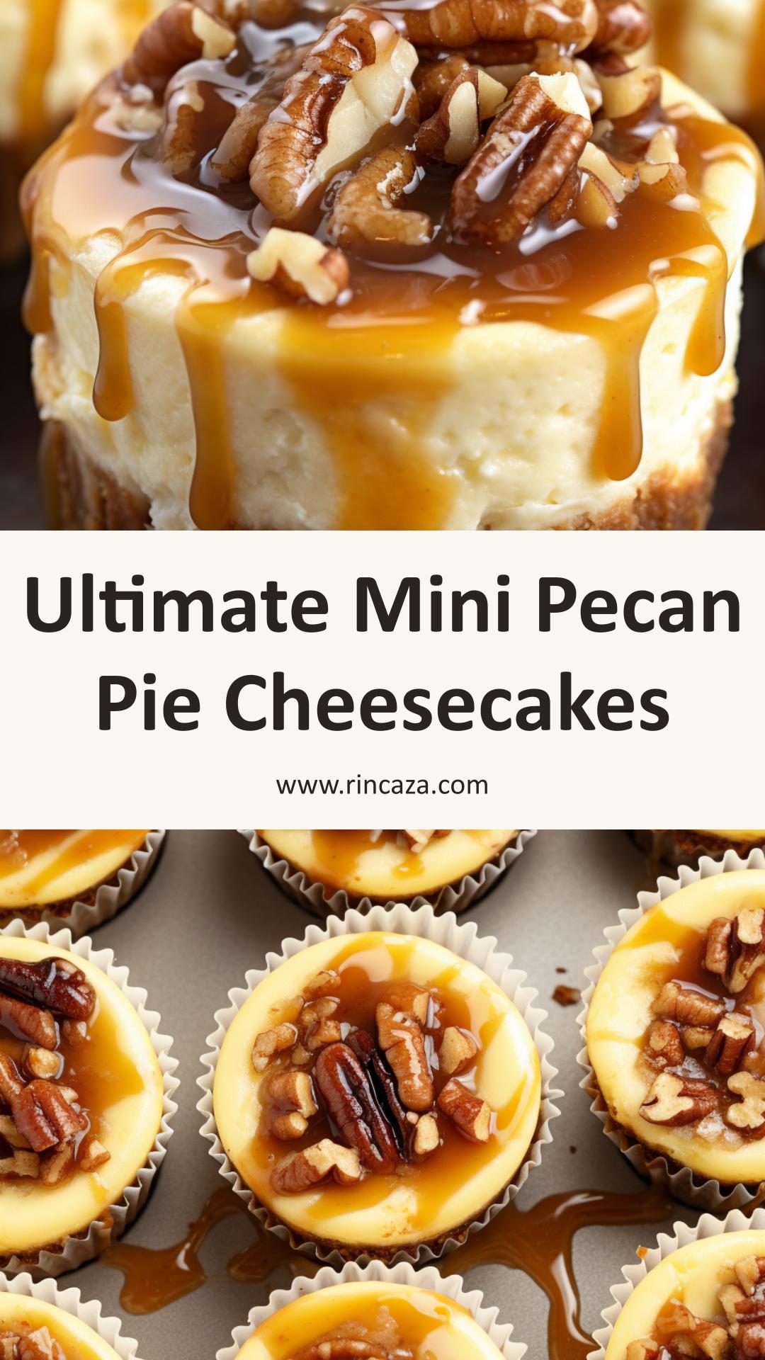 Mini Pecan Pie Cheesecakes with Toasted Pecan Brown Sugar Topping — pin 1