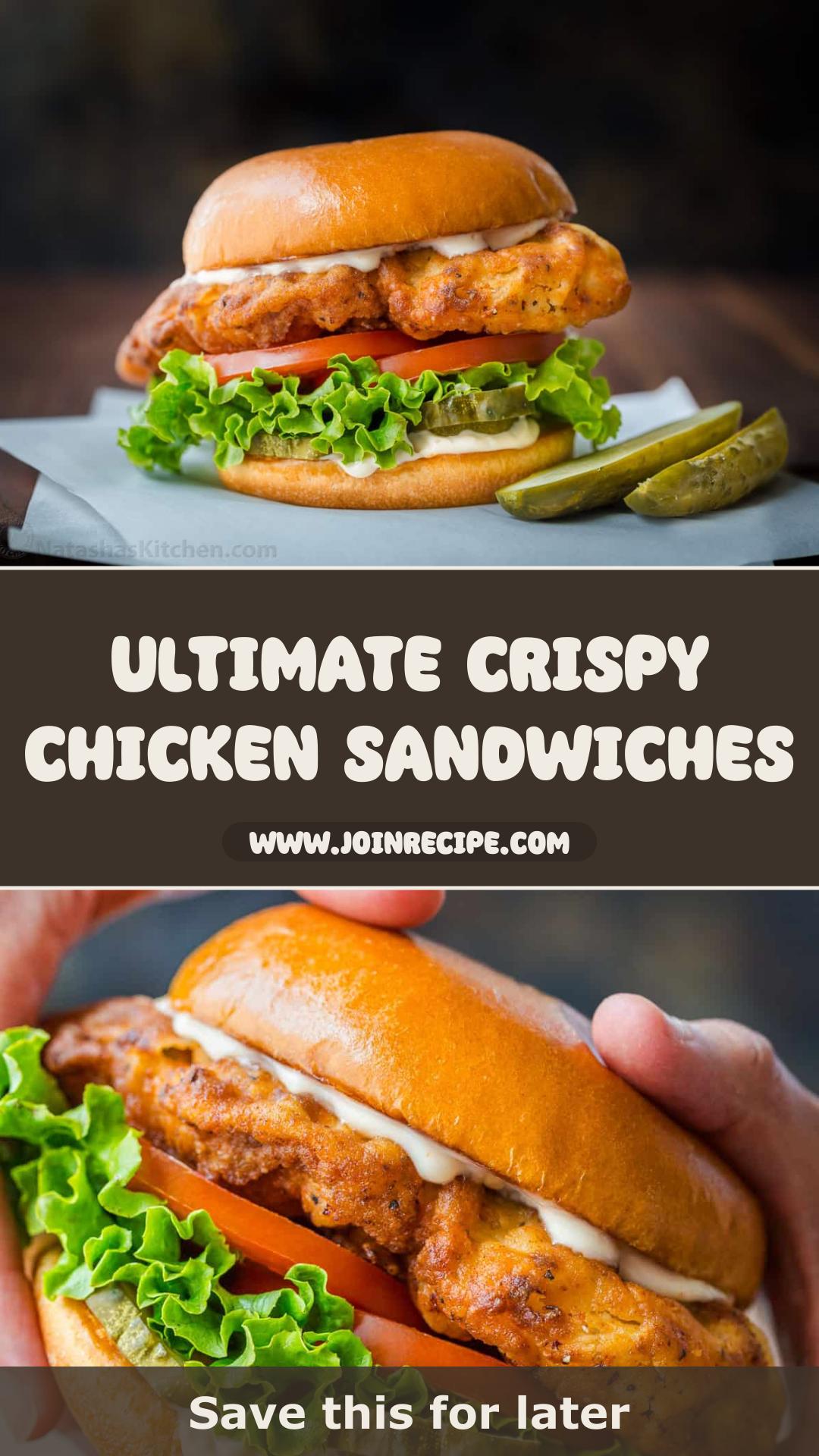 Crispy Chicken Sandwiches with Shaggy Seasoned Crust — pin 1