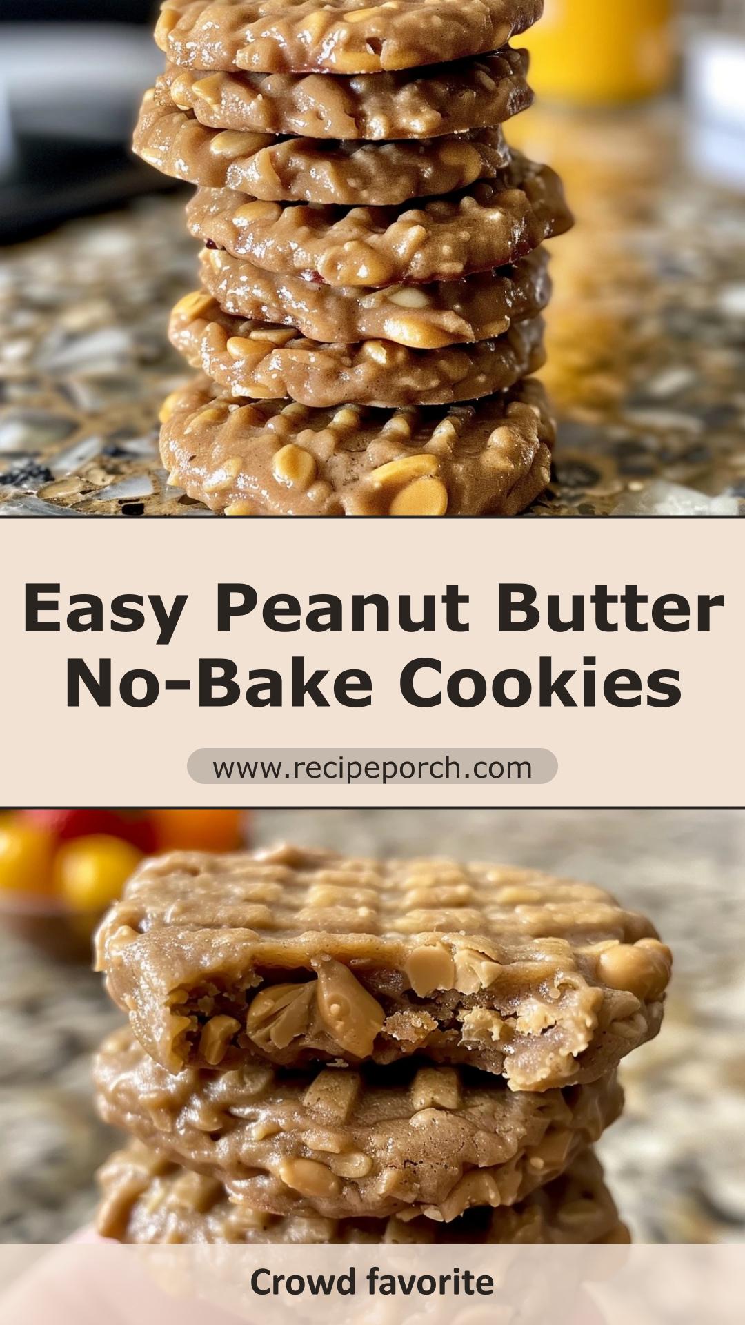 Peanut Butter No-Bake Cookies: Chewy Oat Treats for Easy Prep — pin 3