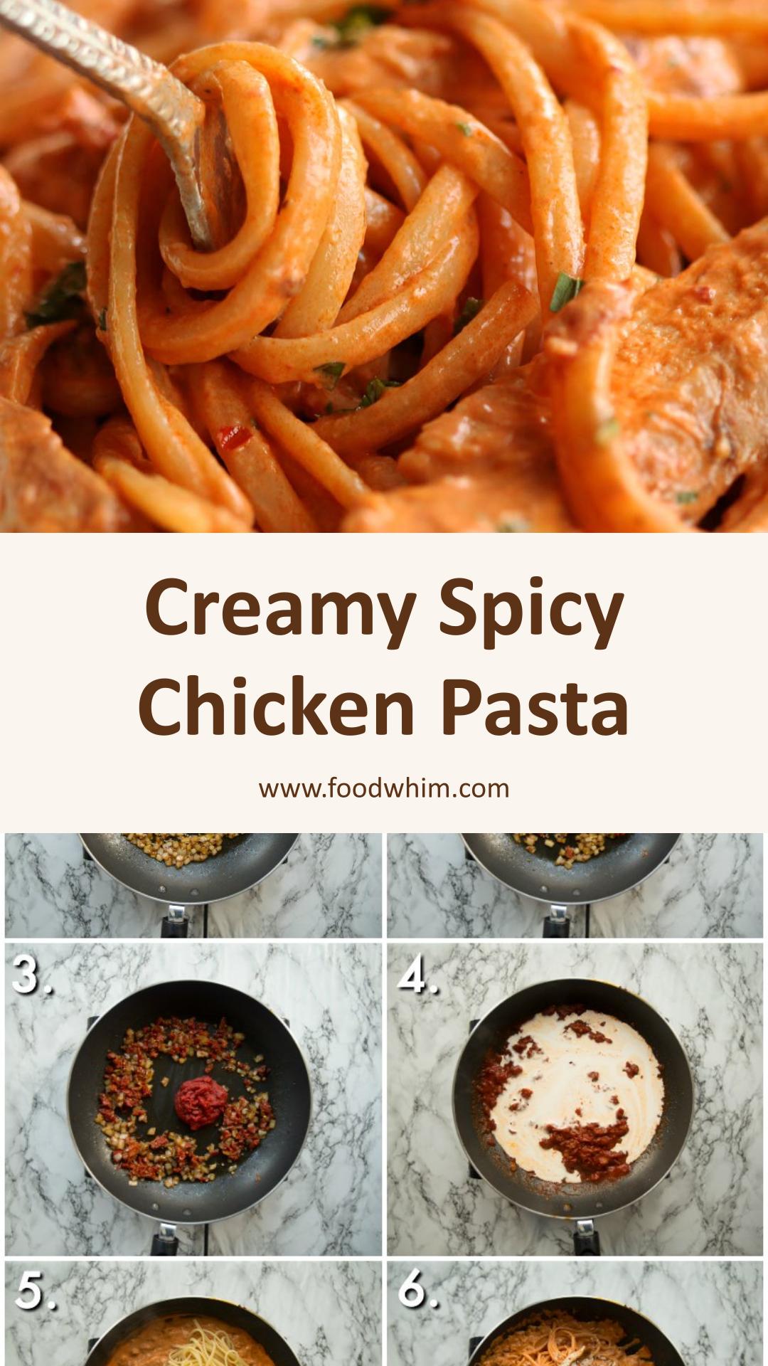 Spicy Chicken Pasta With Creamy Tomato Sauce and Smoky Paprika — pin 1