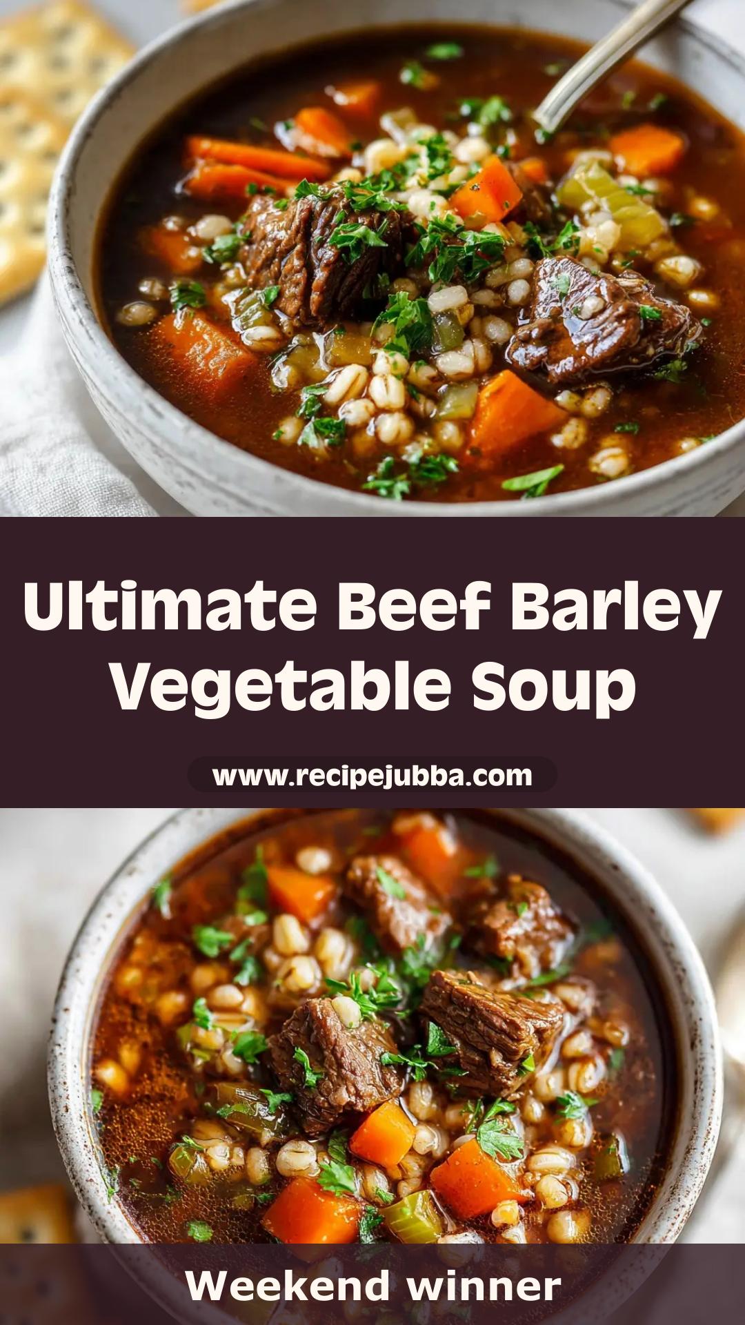 Beef Barley Vegetable Soup with Chuck Roast and Pearl Barley — pin 2