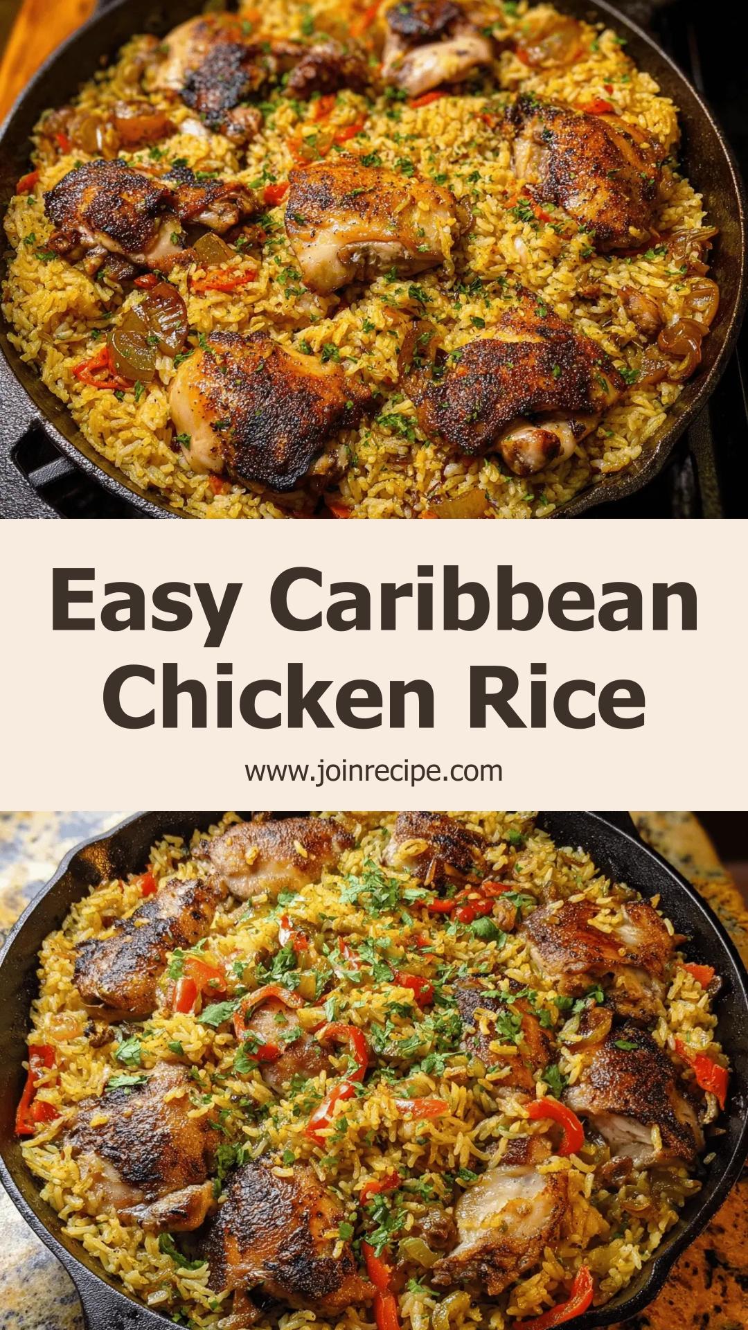 Easy Caribbean Chicken and Rice: A Flavorful One-Pan Delight — pin 1