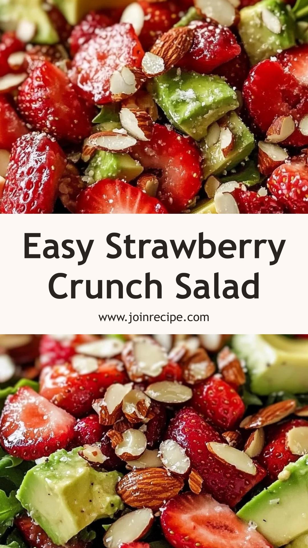 Strawberry Crunch Salad: A Vibrant Mix of Sweet Strawberries and Creamy Avocado — pin 1