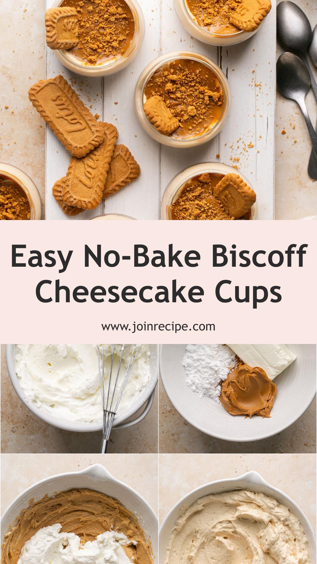 No-Bake Biscoff Cheesecake Cups with Crunchy Lotus Cookie Crust — pin 2